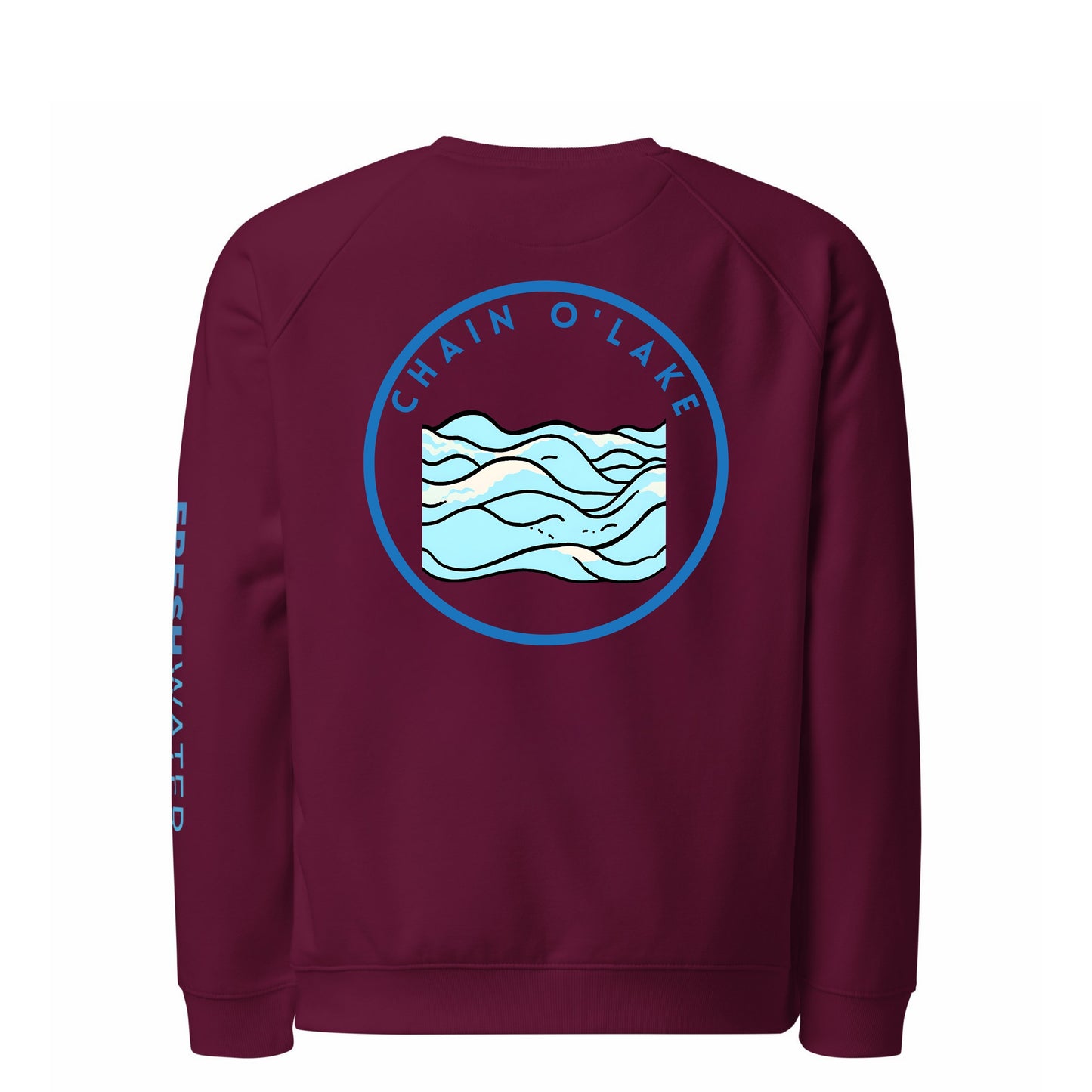 Chain O'Lakes Premium organic raglan sweatshirt