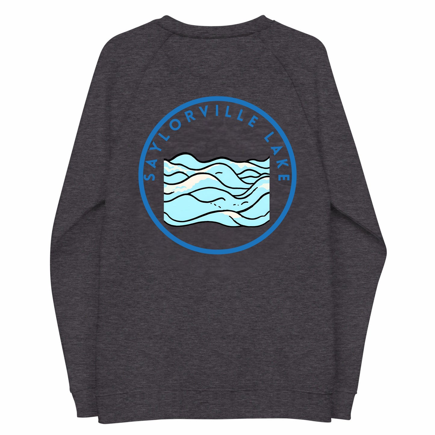 Saylorville Lake organic raglan sweatshirt