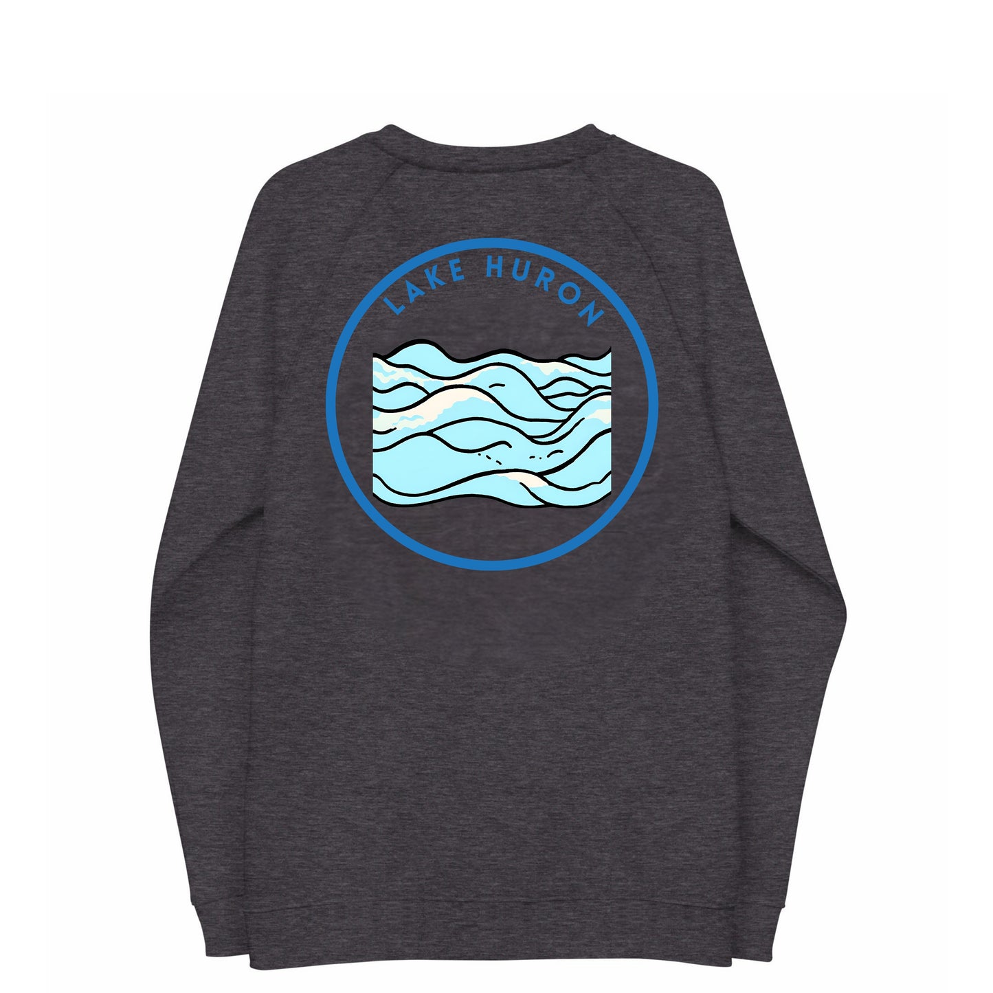 Lake Huron organic raglan sweatshirt