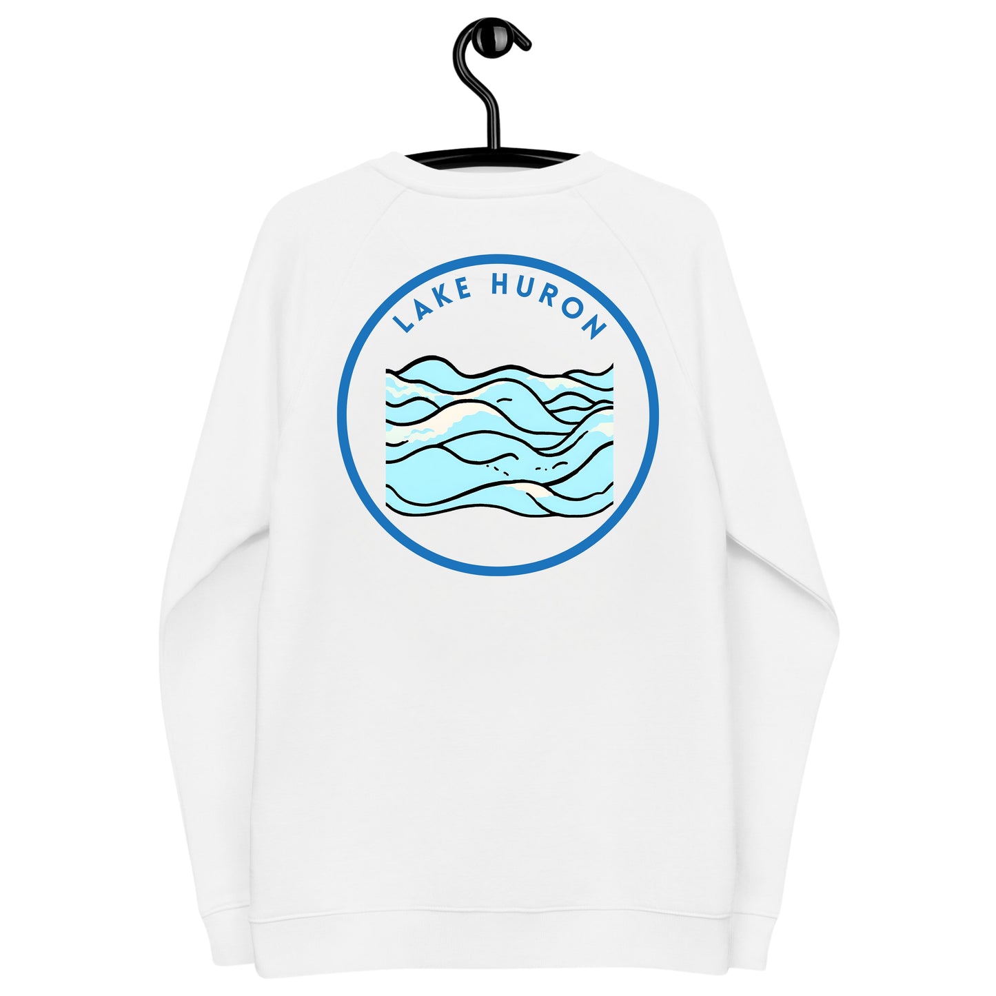 Lake Huron organic raglan sweatshirt