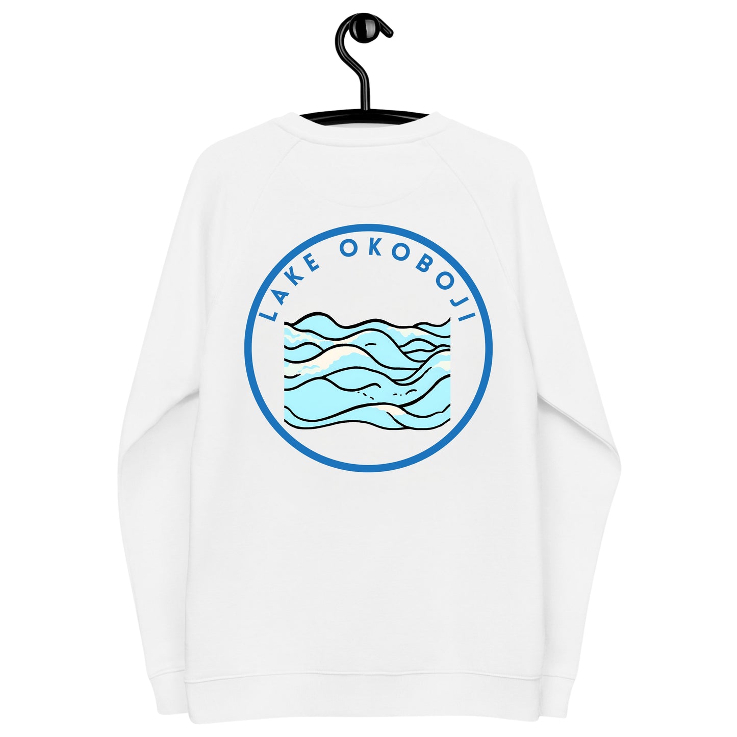 Lake Okoboji Premium organic raglan sweatshirt