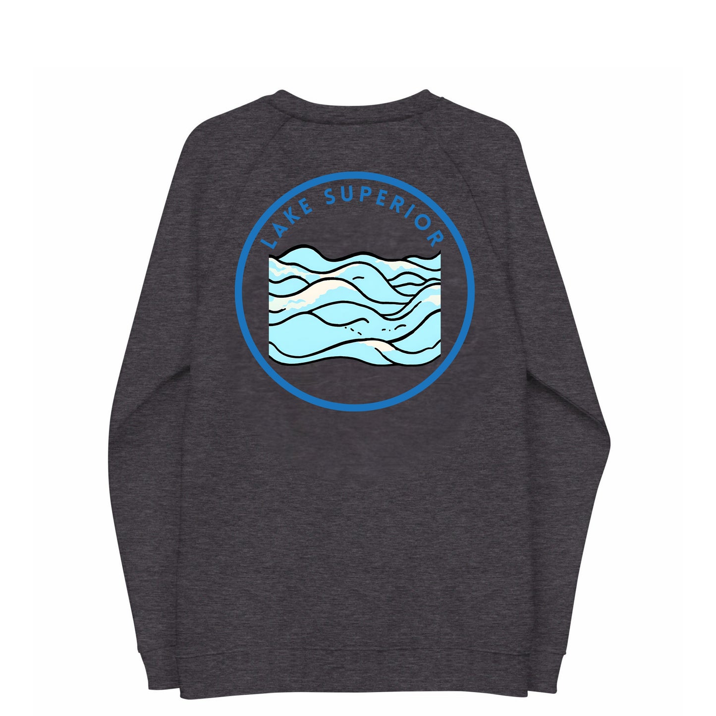 Lake Superior organic raglan sweatshirt