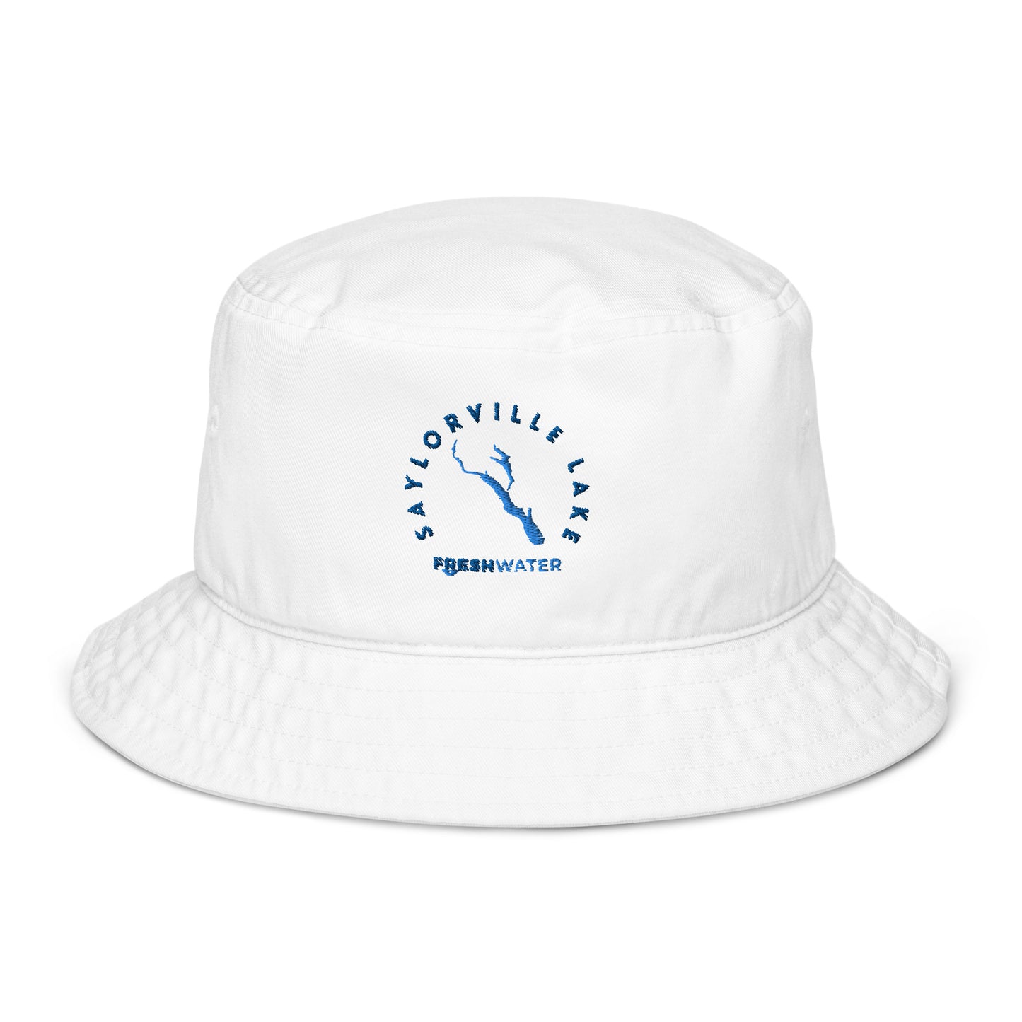 Saylorville Lake Freshwater Blue Organic bucket hat