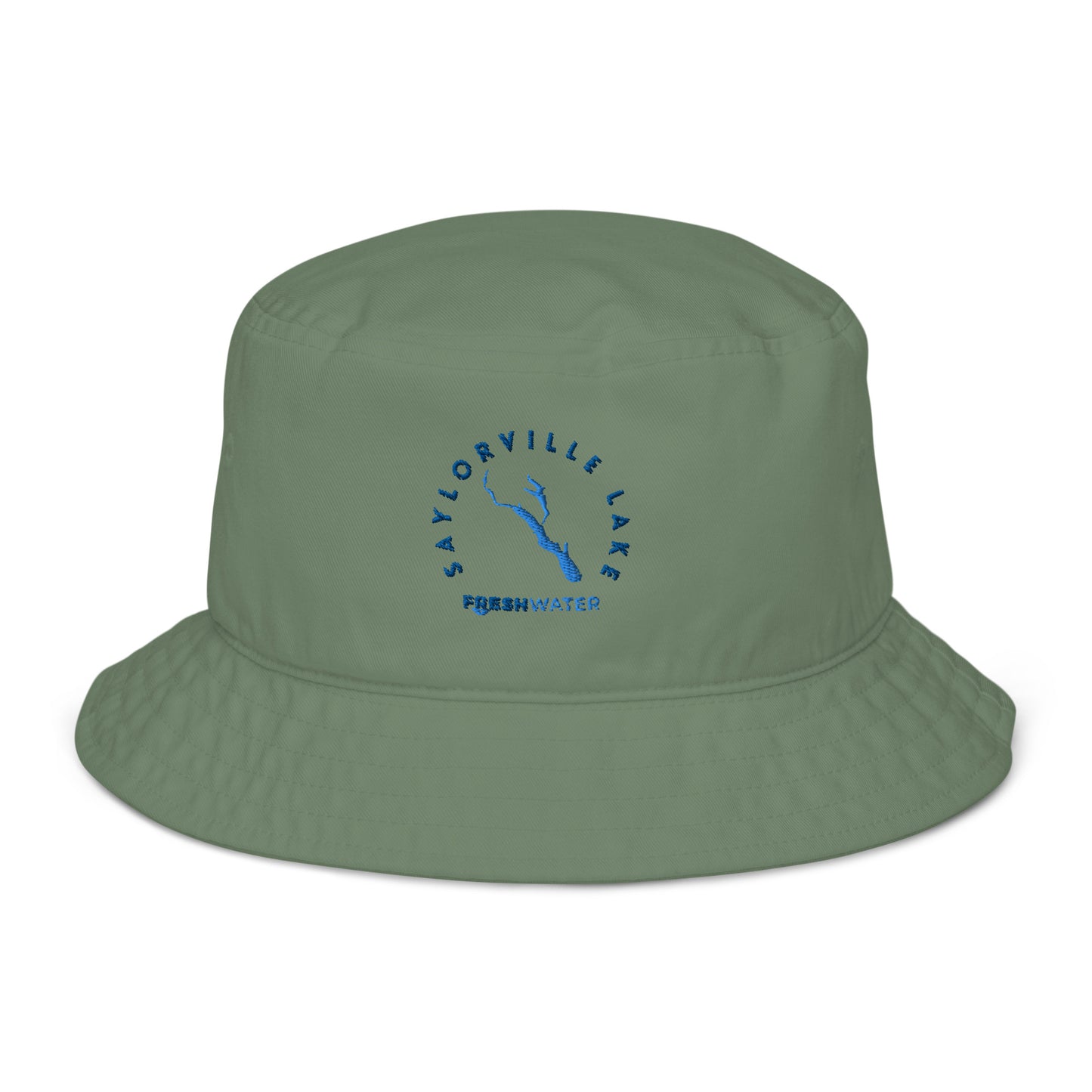 Saylorville Lake Freshwater Blue Organic bucket hat