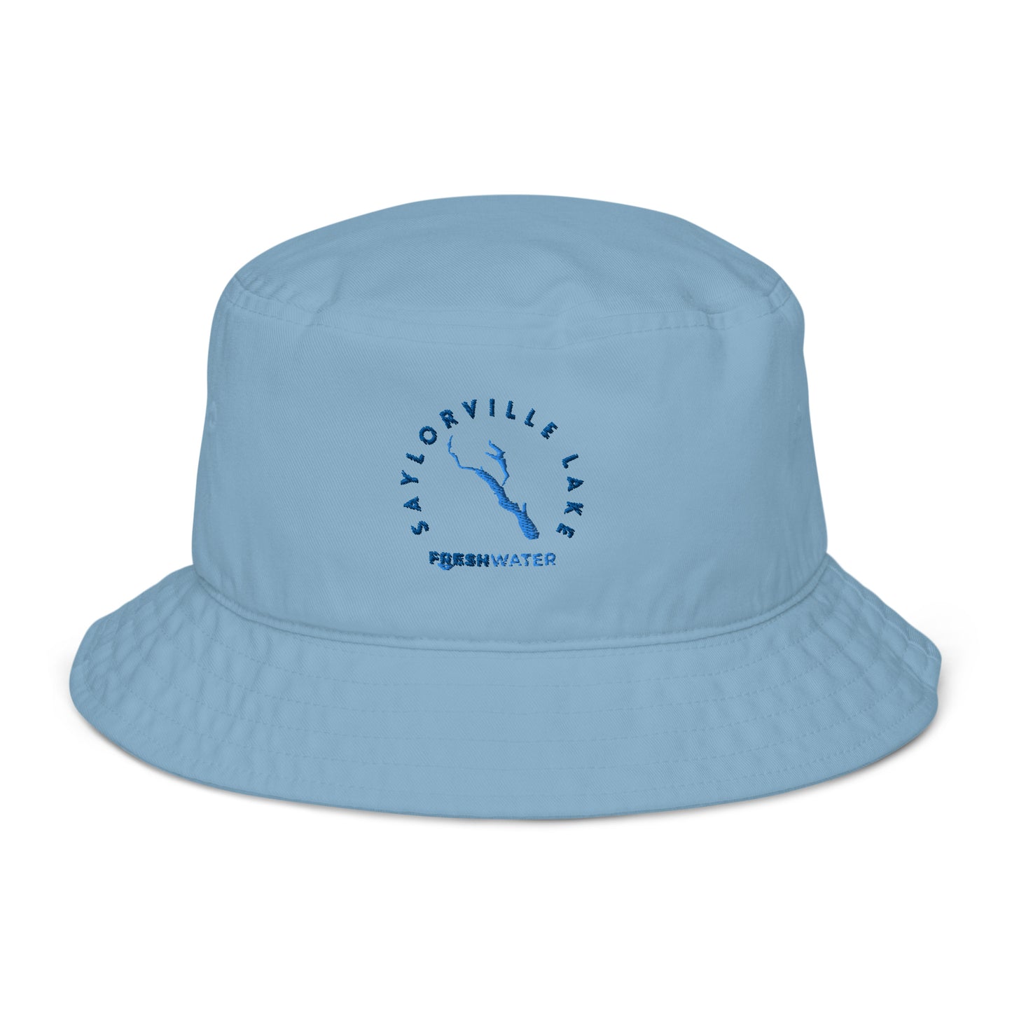 Saylorville Lake Freshwater Blue Organic bucket hat