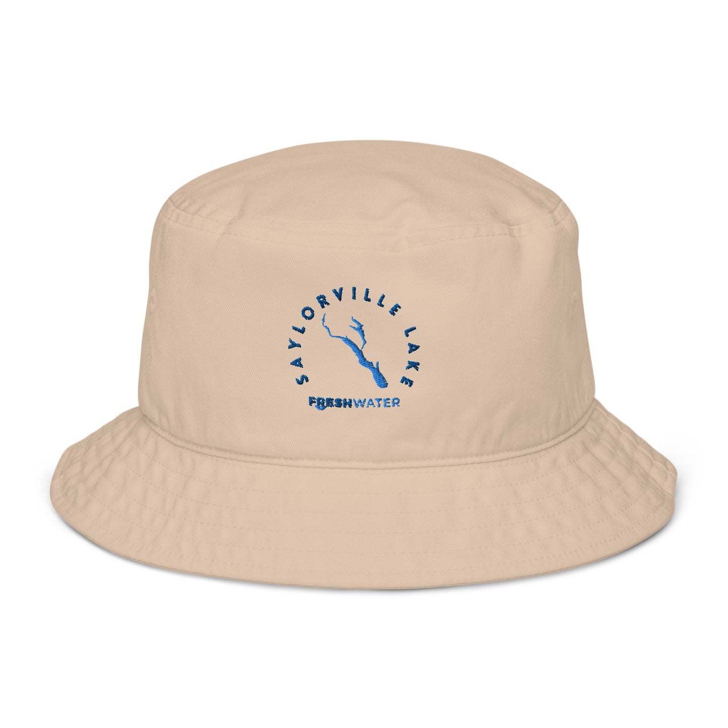 Saylorville Lake Freshwater Blue Organic bucket hat