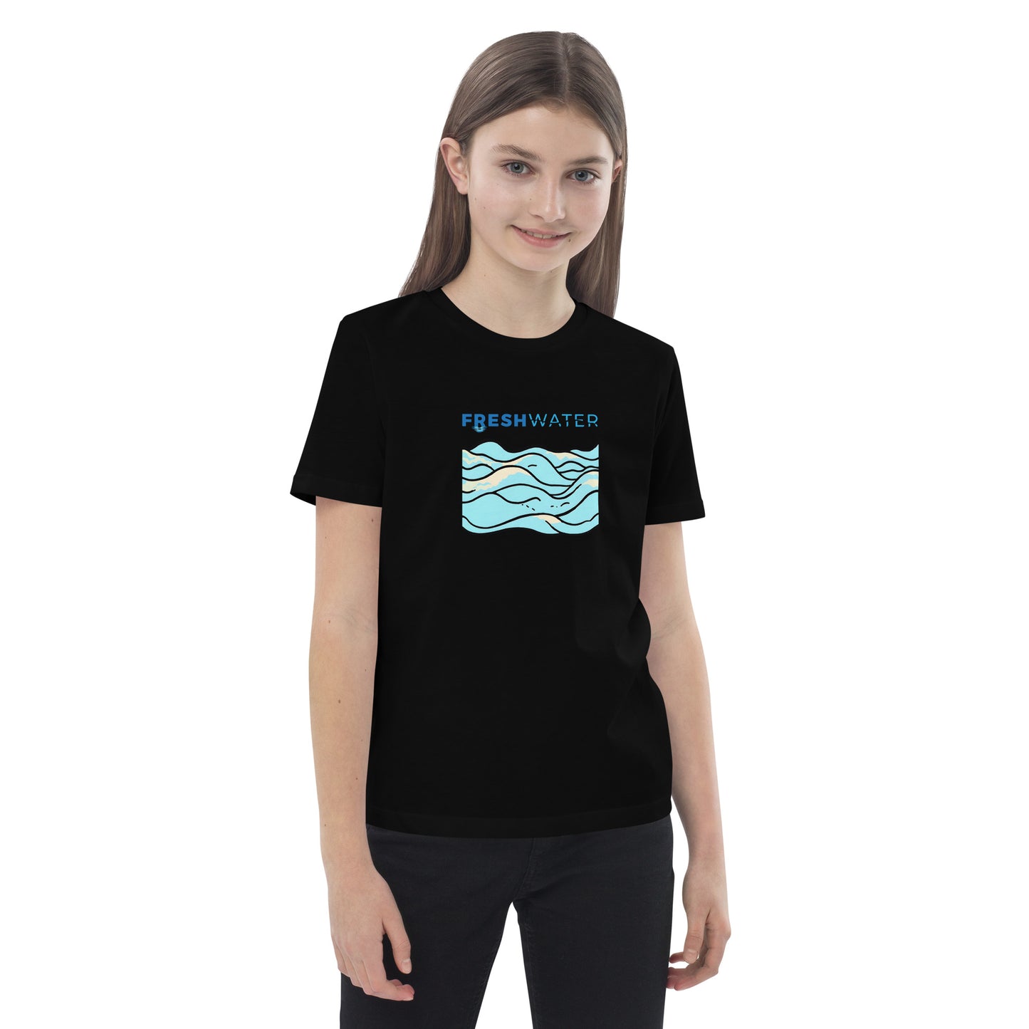 Freshwater Waves Organic cotton kids t-shirt