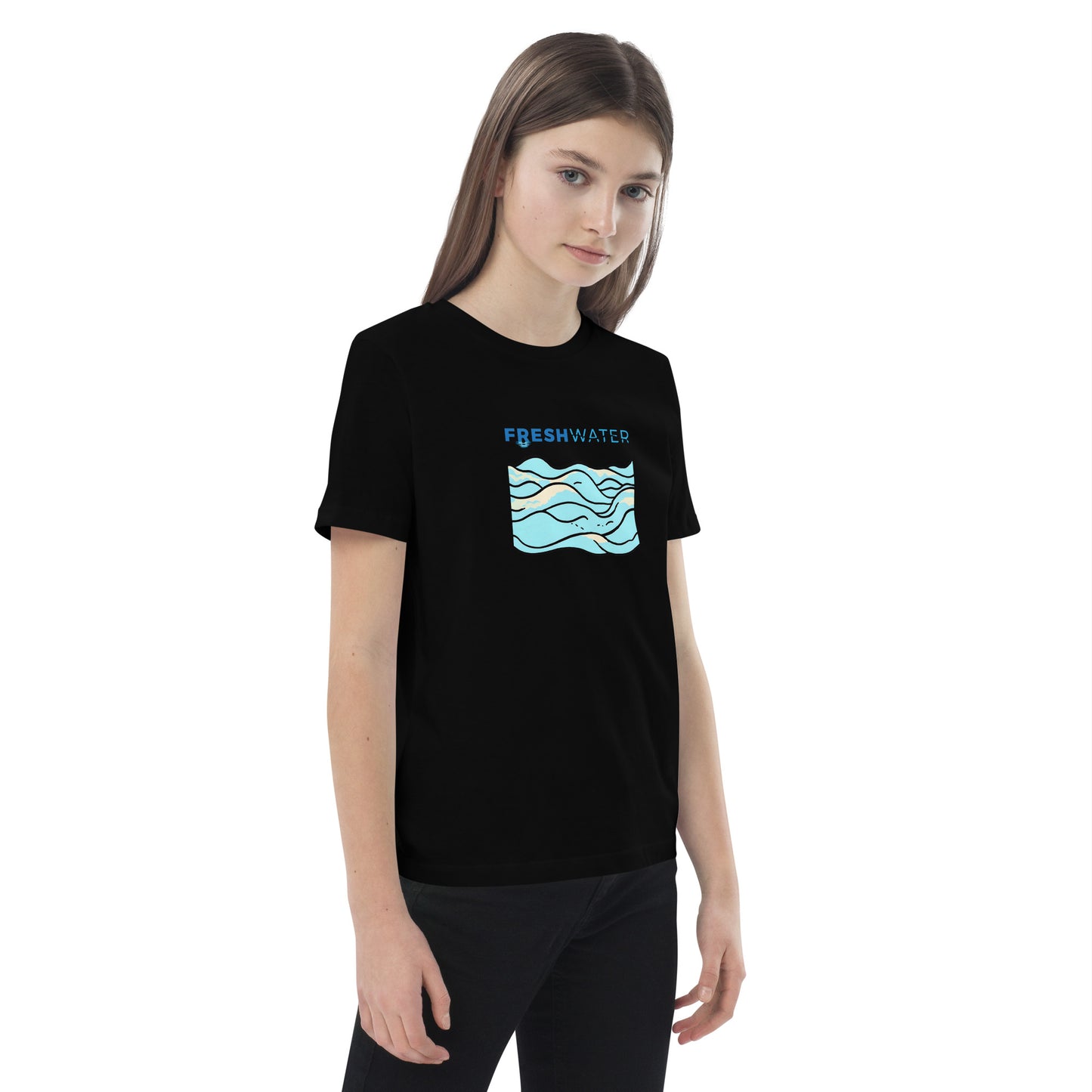 Freshwater Waves Organic cotton kids t-shirt