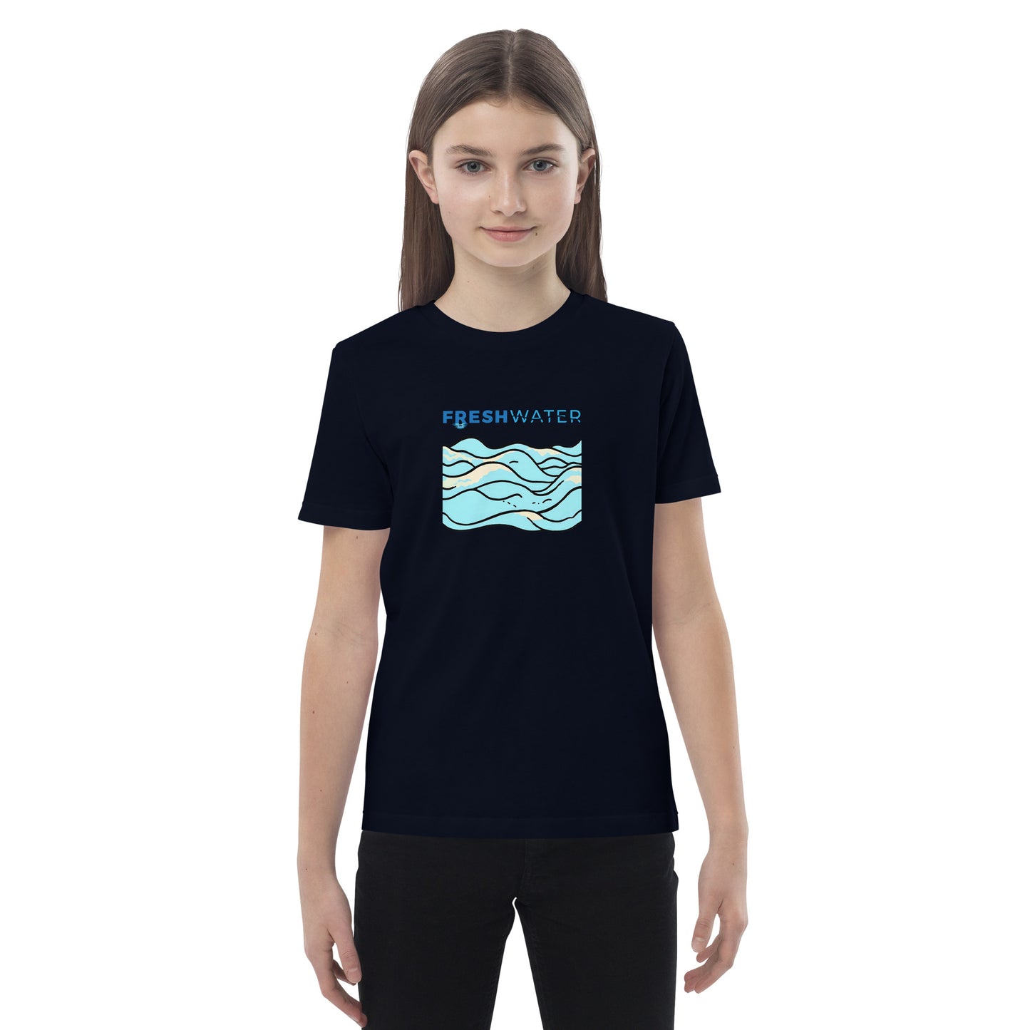 Freshwater Waves Organic cotton kids t-shirt