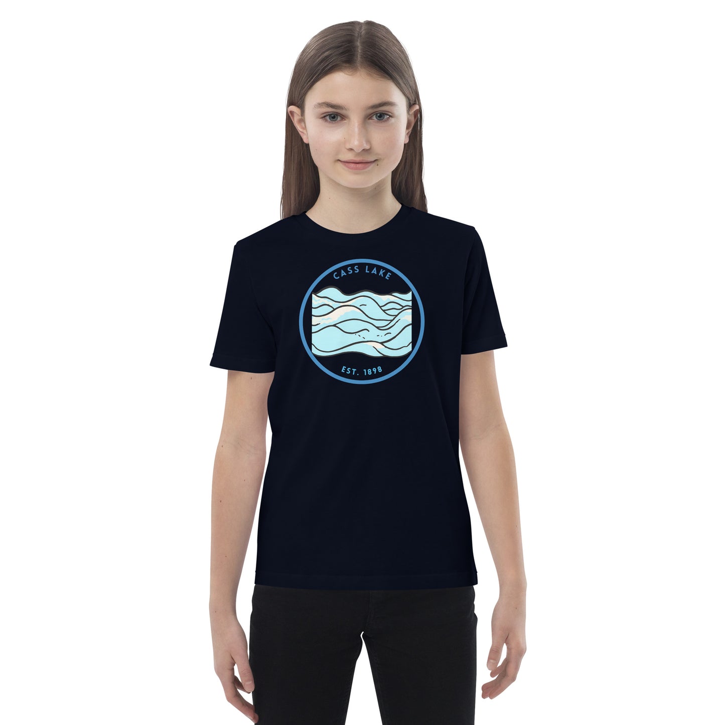 Cass Lake Minnesota Freshwater Waves Organic cotton kids t-shirt