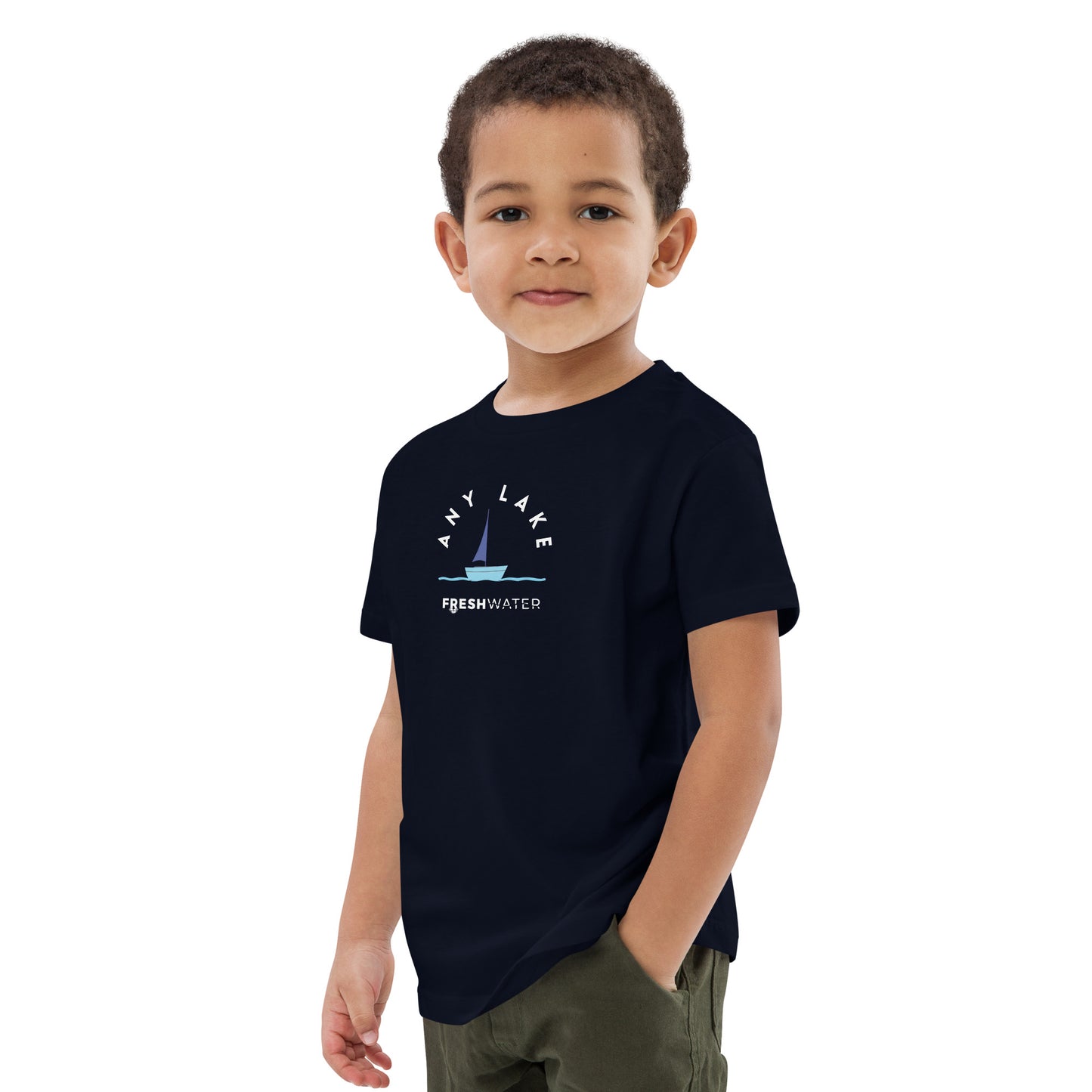 Custom FreshKids Sailing BW Organic cotton kids t-shirt