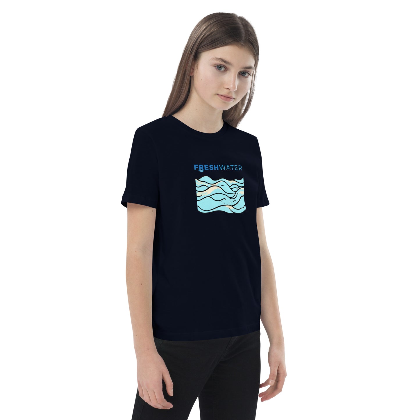 Freshwater Waves Organic cotton kids t-shirt