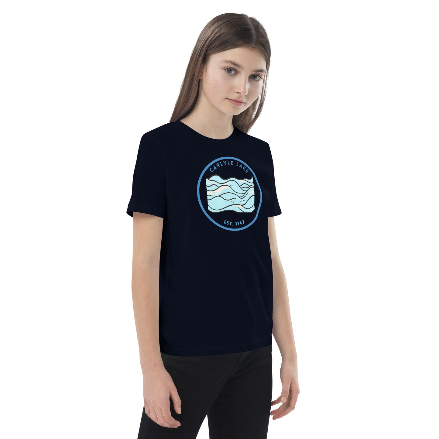 Carlyle Lake Illinois Freshwater Waves Organic cotton kids t-shirt
