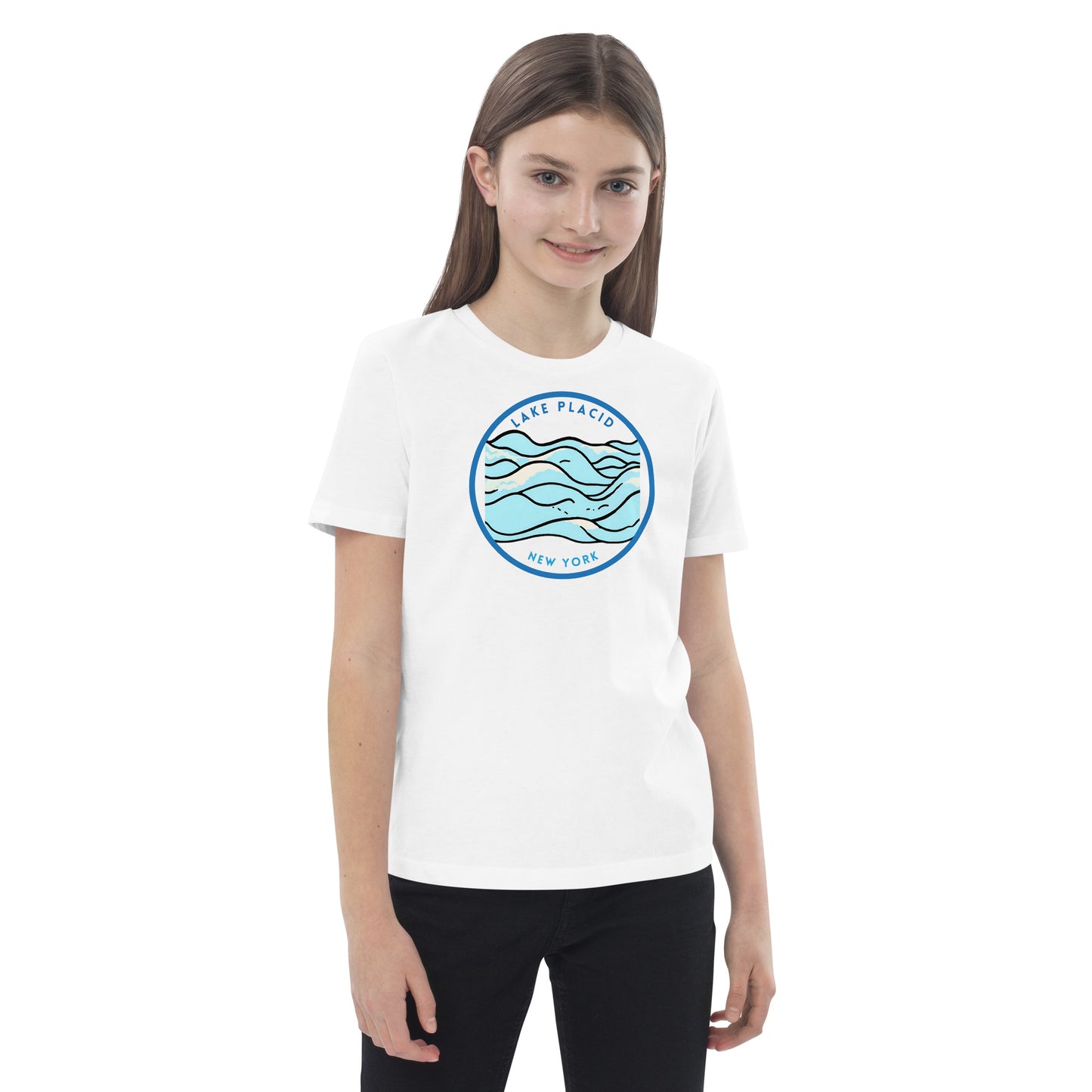 Lake Placid New York Freshwater Waves Organic cotton kids t-shirt