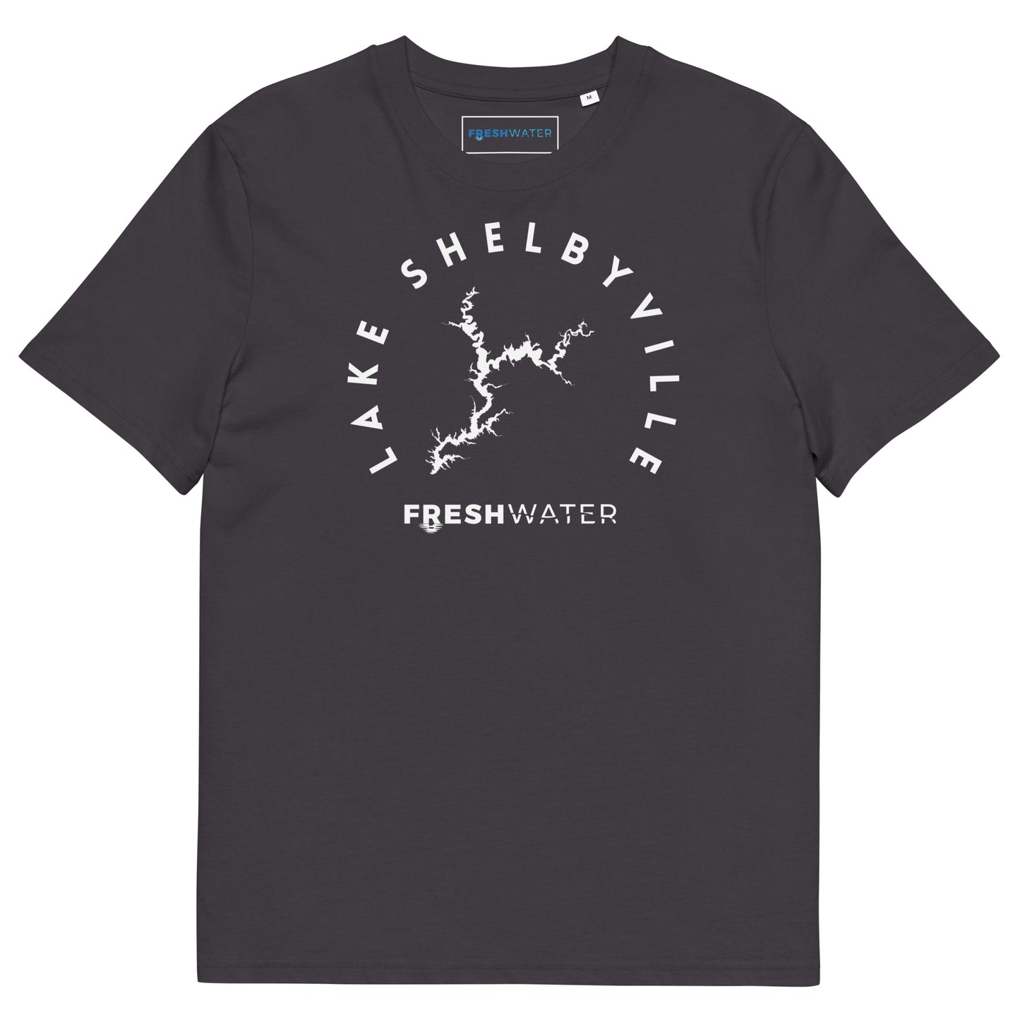 Lake Shelbyville Illinois Freshwater BW Unisex organic cotton t-shirt