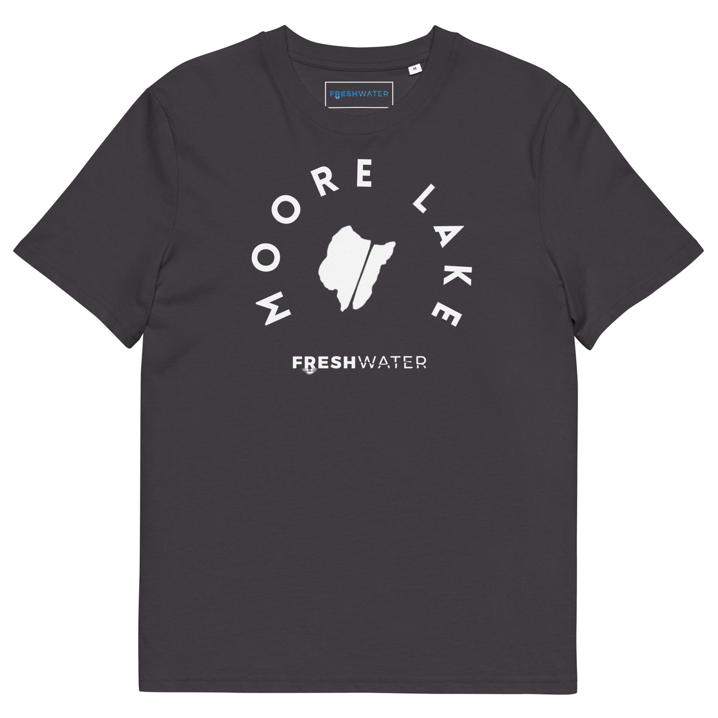 Moore Lake Minnesota Freshwater BW Unisex organic cotton t-shirt