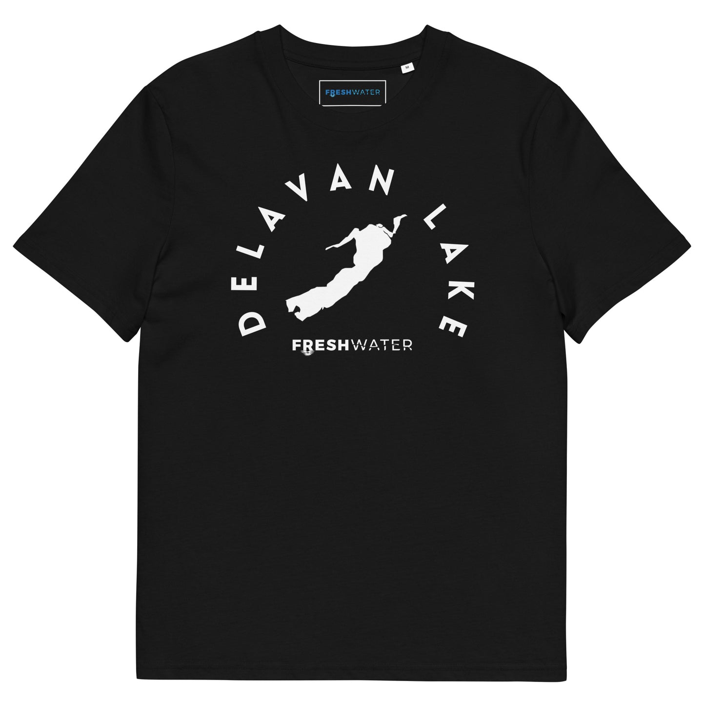 Delavan Lake Freshwater BW Unisex organic cotton t-shirt