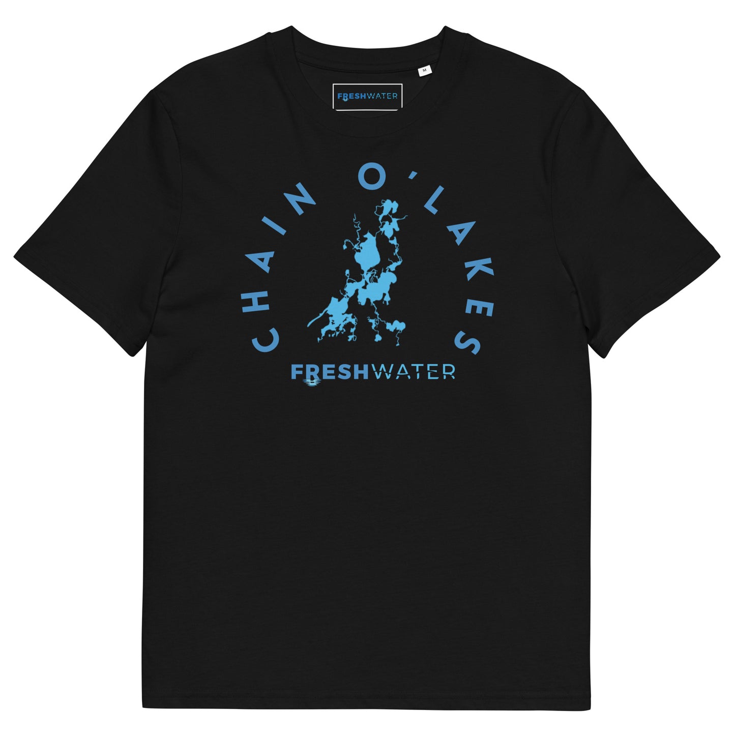 Chain O'Lakes Illinois Freshwater Blue Unisex organic cotton t-shirt