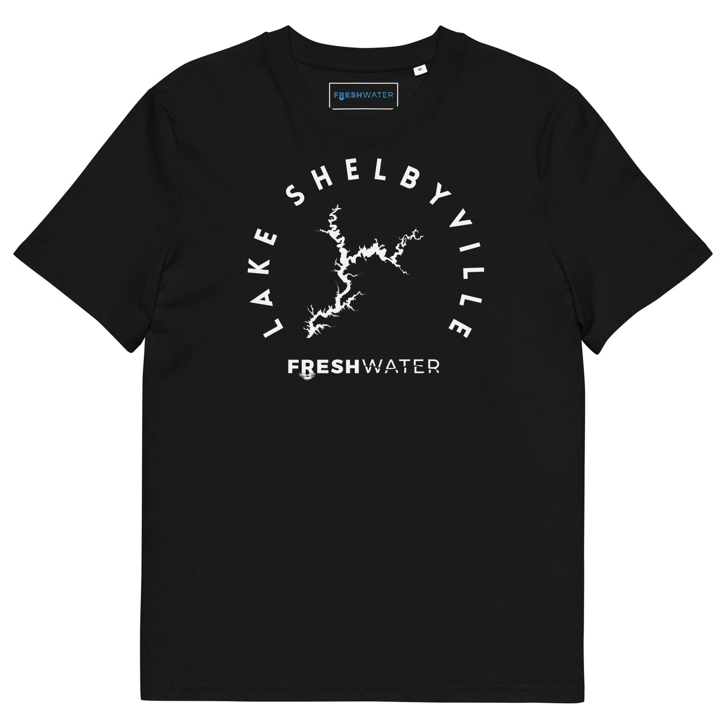 Lake Shelbyville Illinois Freshwater BW Unisex organic cotton t-shirt