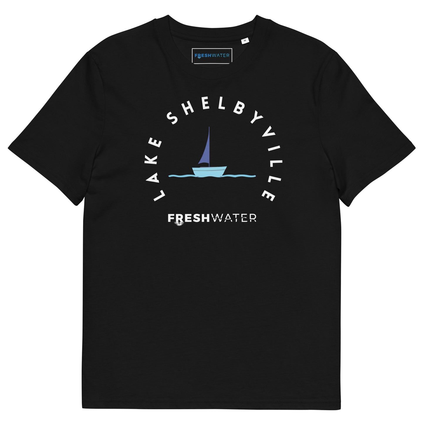 Lake Shelbyville Illinois Freshwater Sailing Unisex organic cotton t-shirt