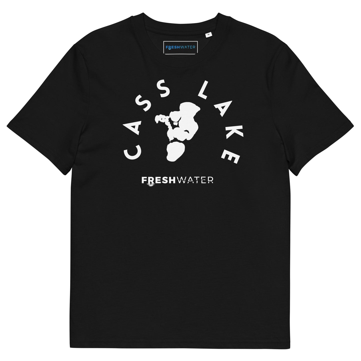 Cass Lake Minnesota Freshwater BW Unisex organic cotton t-shirt