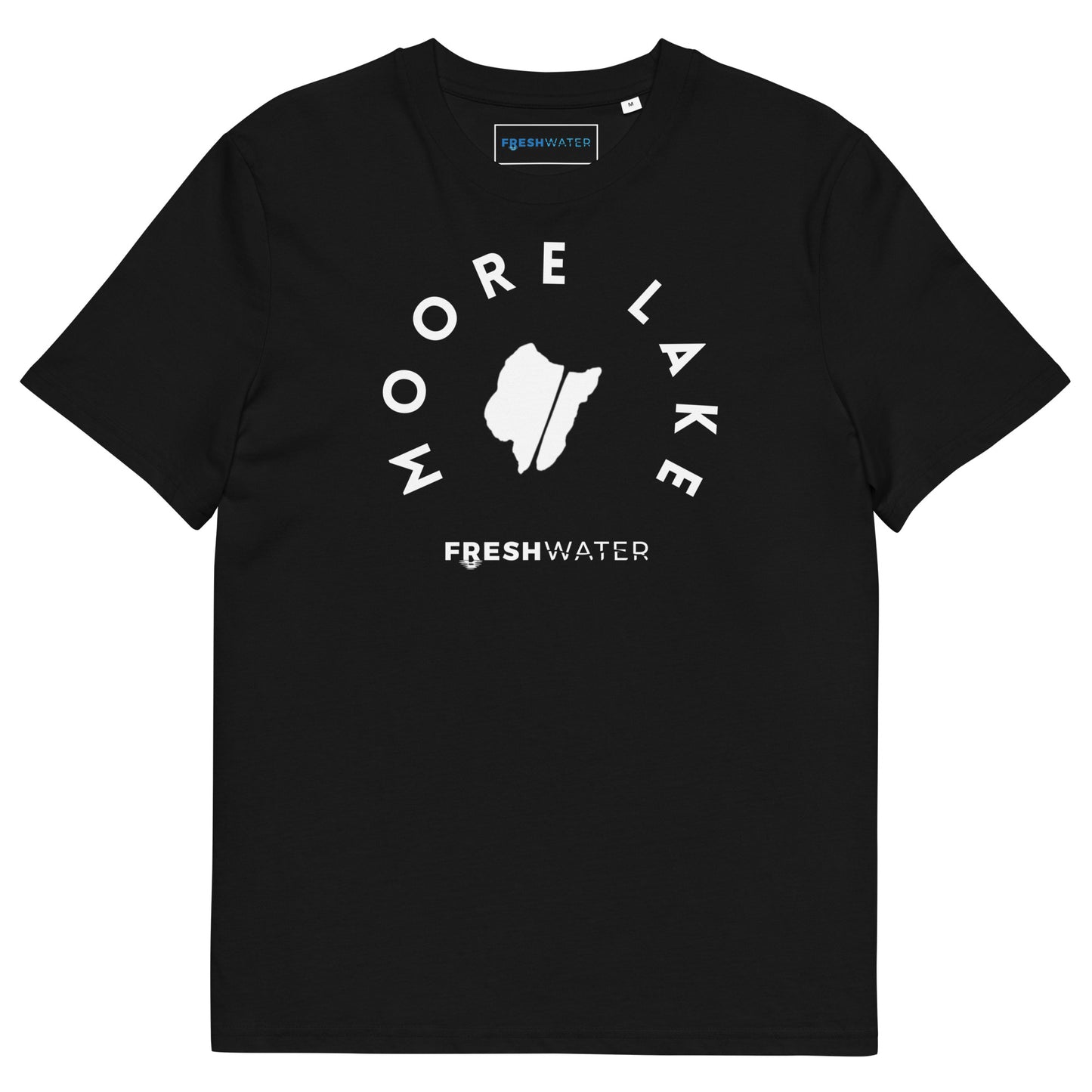 Moore Lake Minnesota Freshwater BW Unisex organic cotton t-shirt