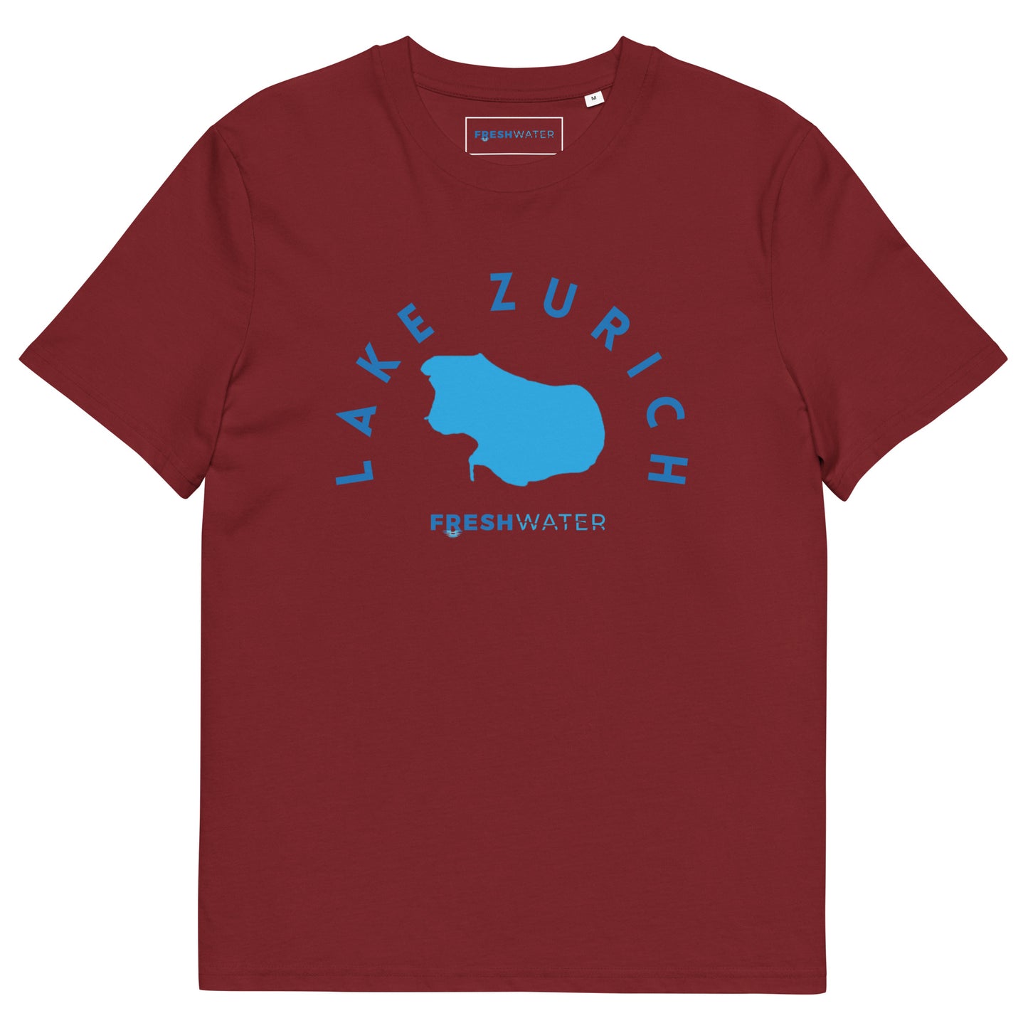 Lake Zurich Freshwater Blue Unisex organic cotton t-shirt