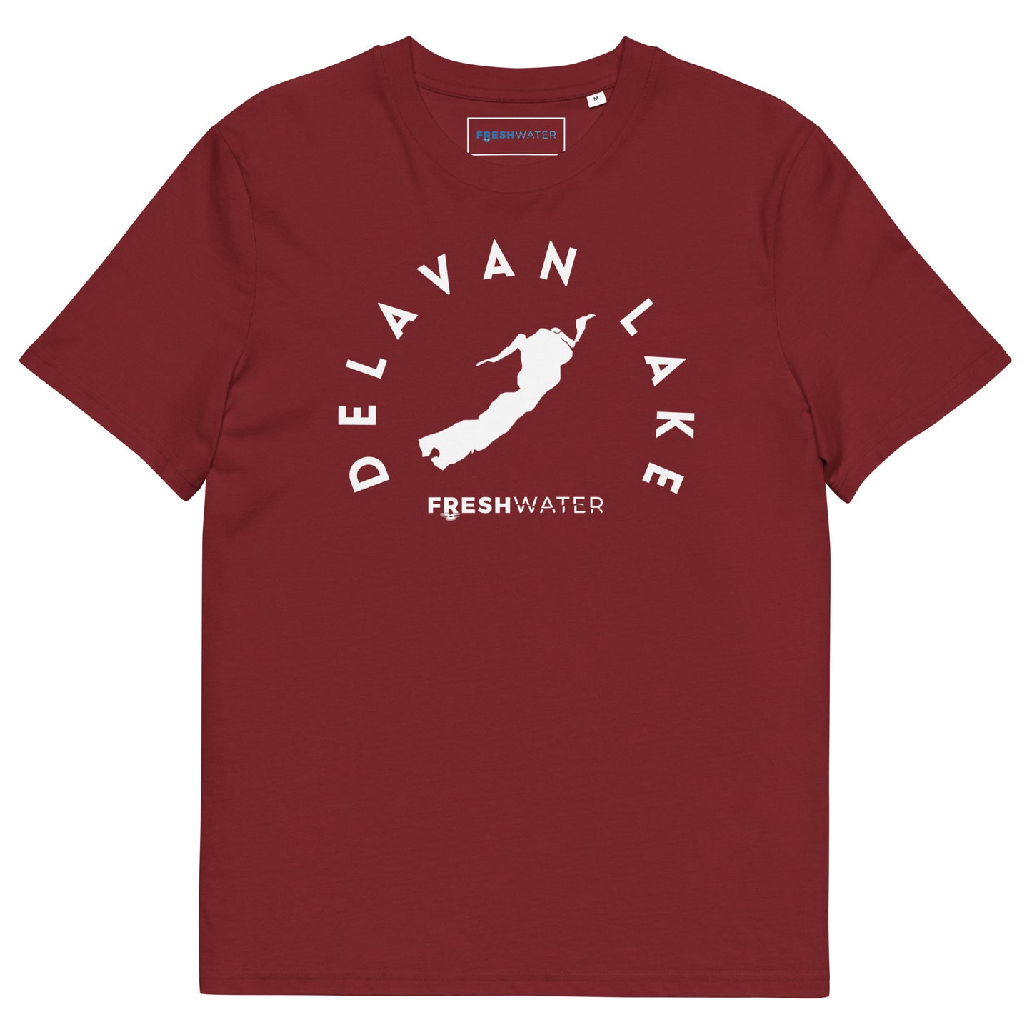 Delavan Lake Freshwater BW Unisex organic cotton t-shirt