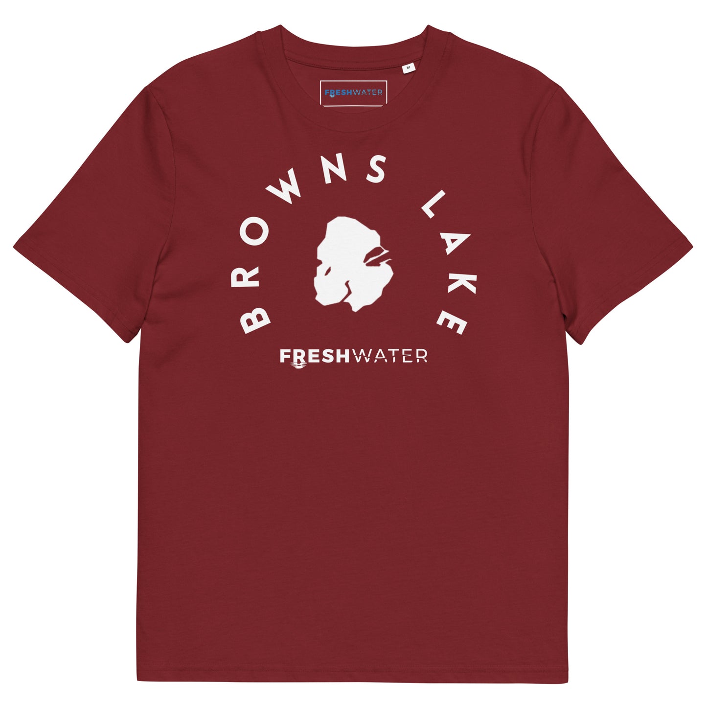 Browns Lake Wisconsin Freshwater BW Unisex organic cotton t-shirt