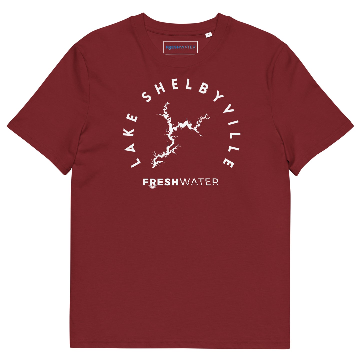 Lake Shelbyville Illinois Freshwater BW Unisex organic cotton t-shirt