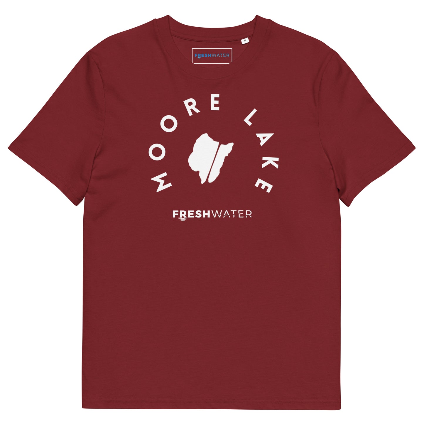Moore Lake Minnesota Freshwater BW Unisex organic cotton t-shirt