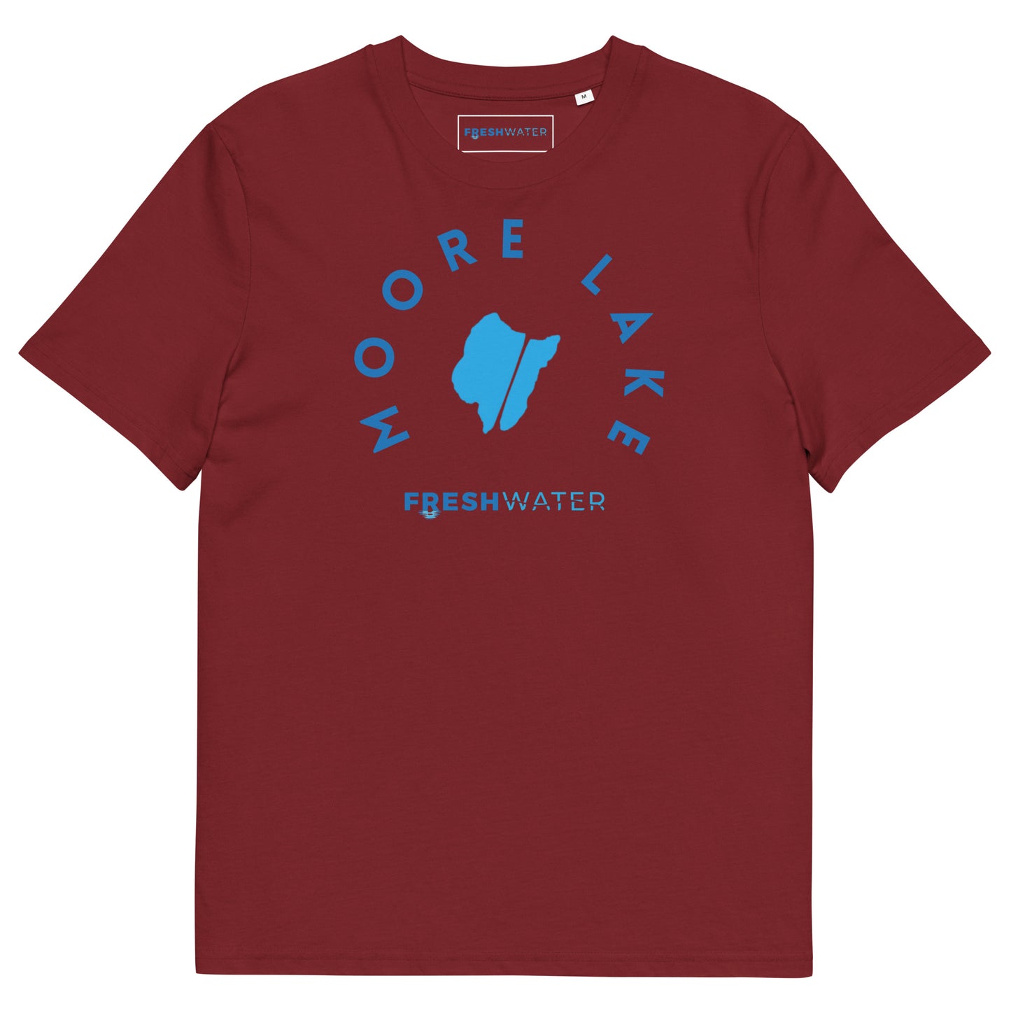Moore Lake Minnesota Freshwater Blue Unisex organic cotton t-shirt