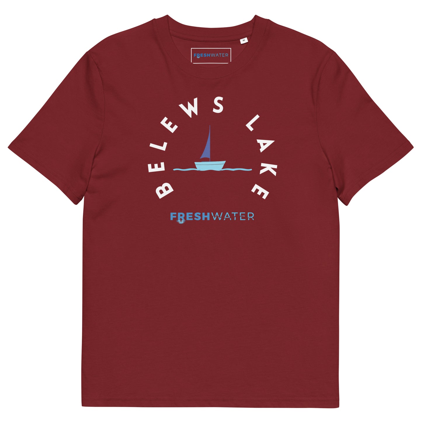 Belews Lake North Carolina Freshwater BW Unisex organic cotton t-shirt