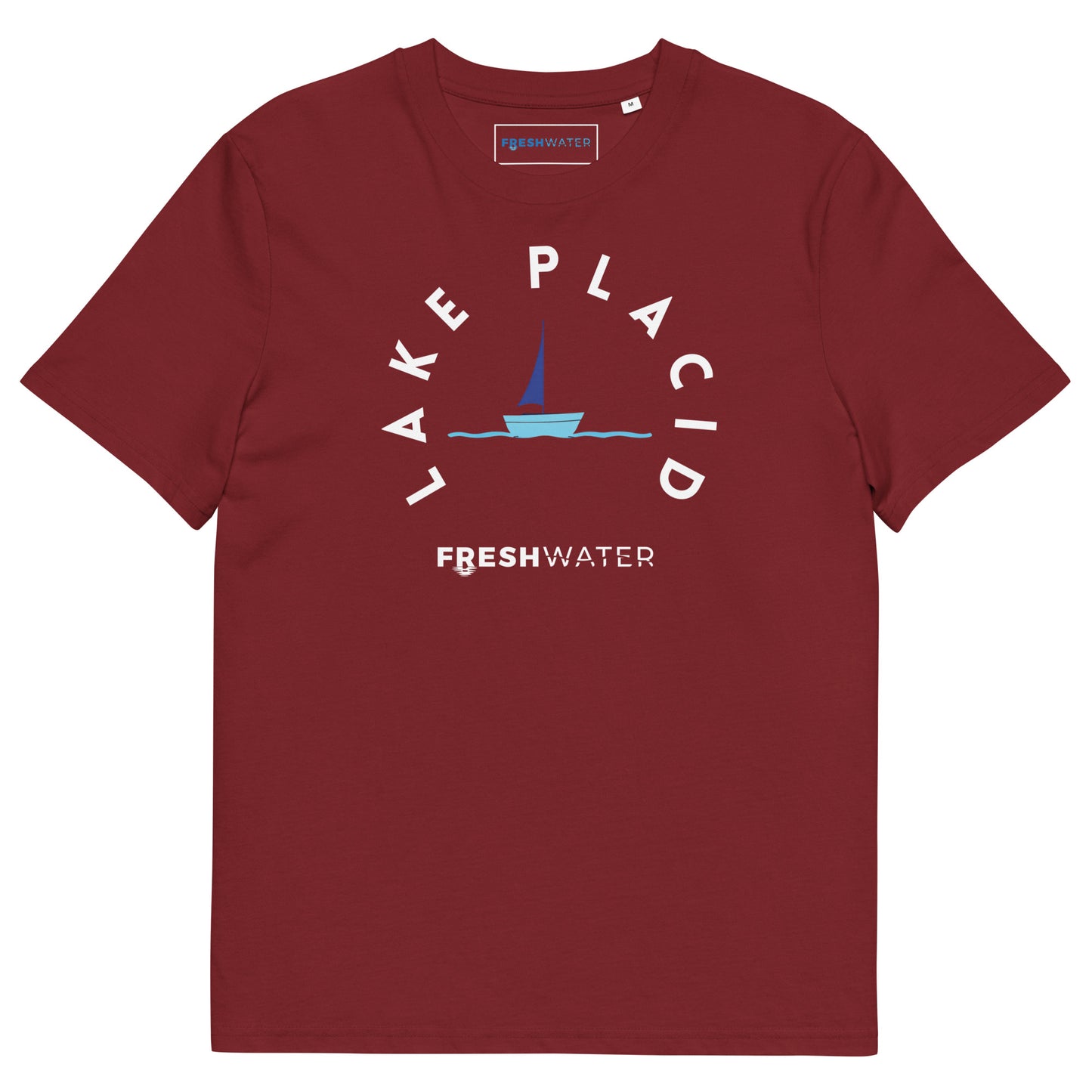Lake Placid New York Freshwater Sailing Unisex organic cotton t-shirt