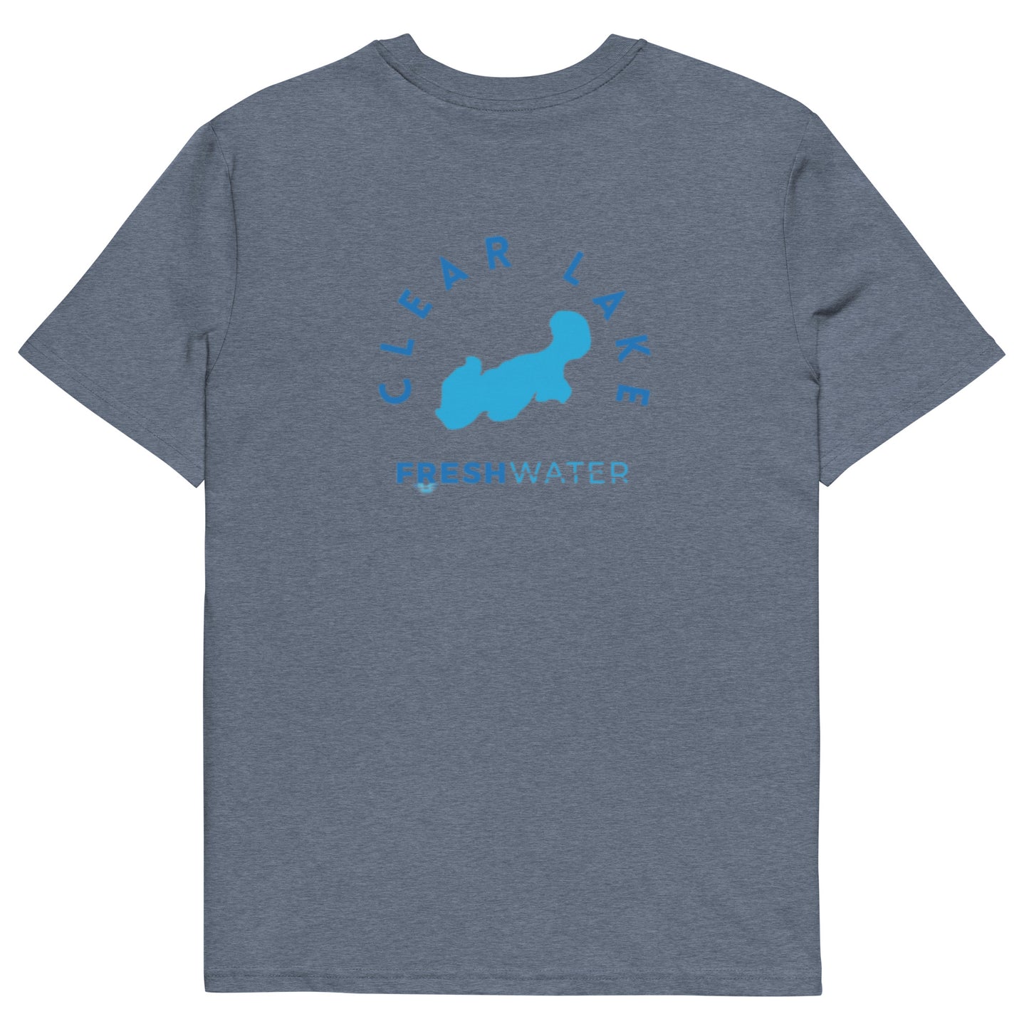 Clear Lake Iowa Freshwater Blue Unisex organic cotton t-shirt