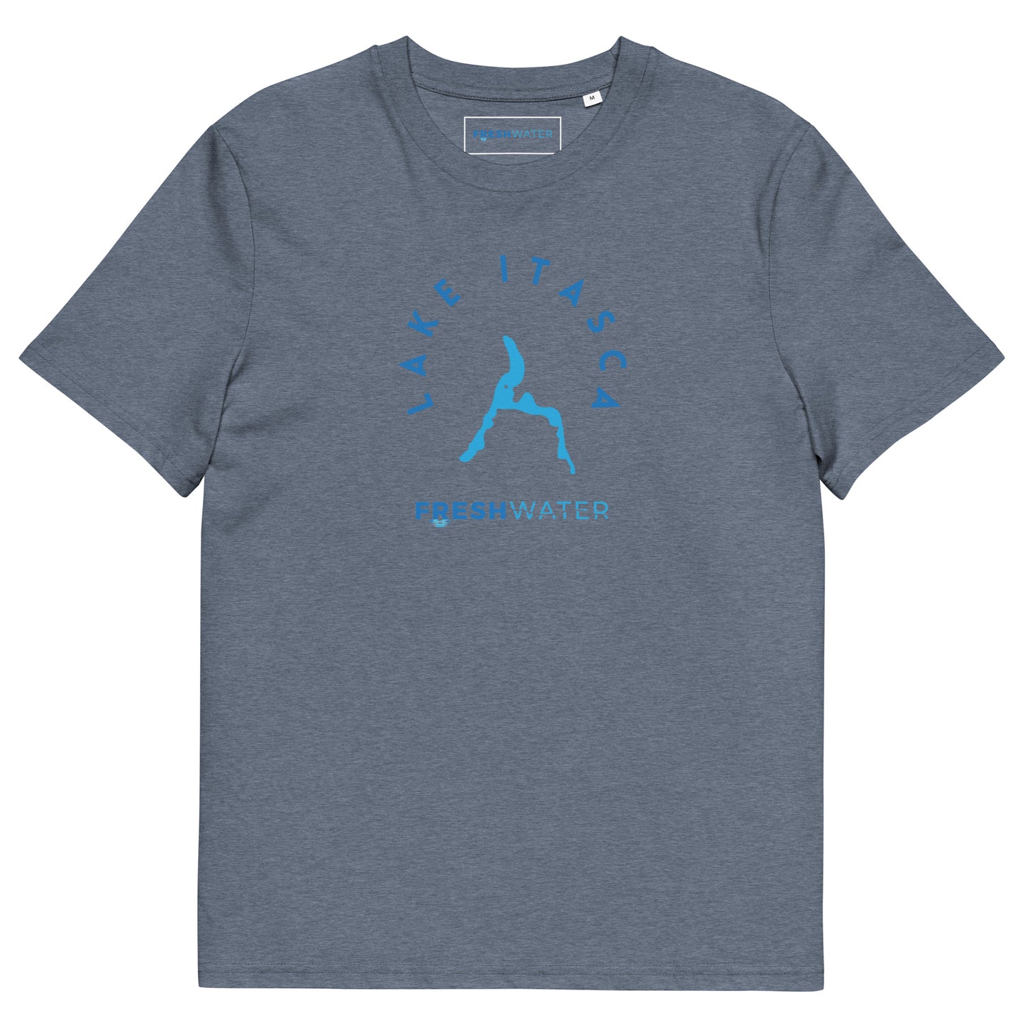 Lake Itasca Freshwater Blue Unisex organic cotton t-shirt