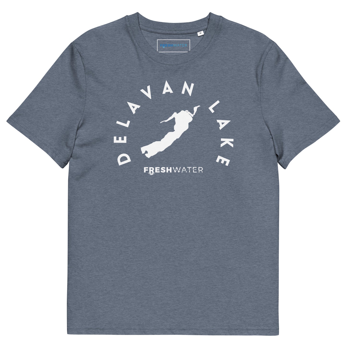 Delavan Lake Freshwater BW Unisex organic cotton t-shirt