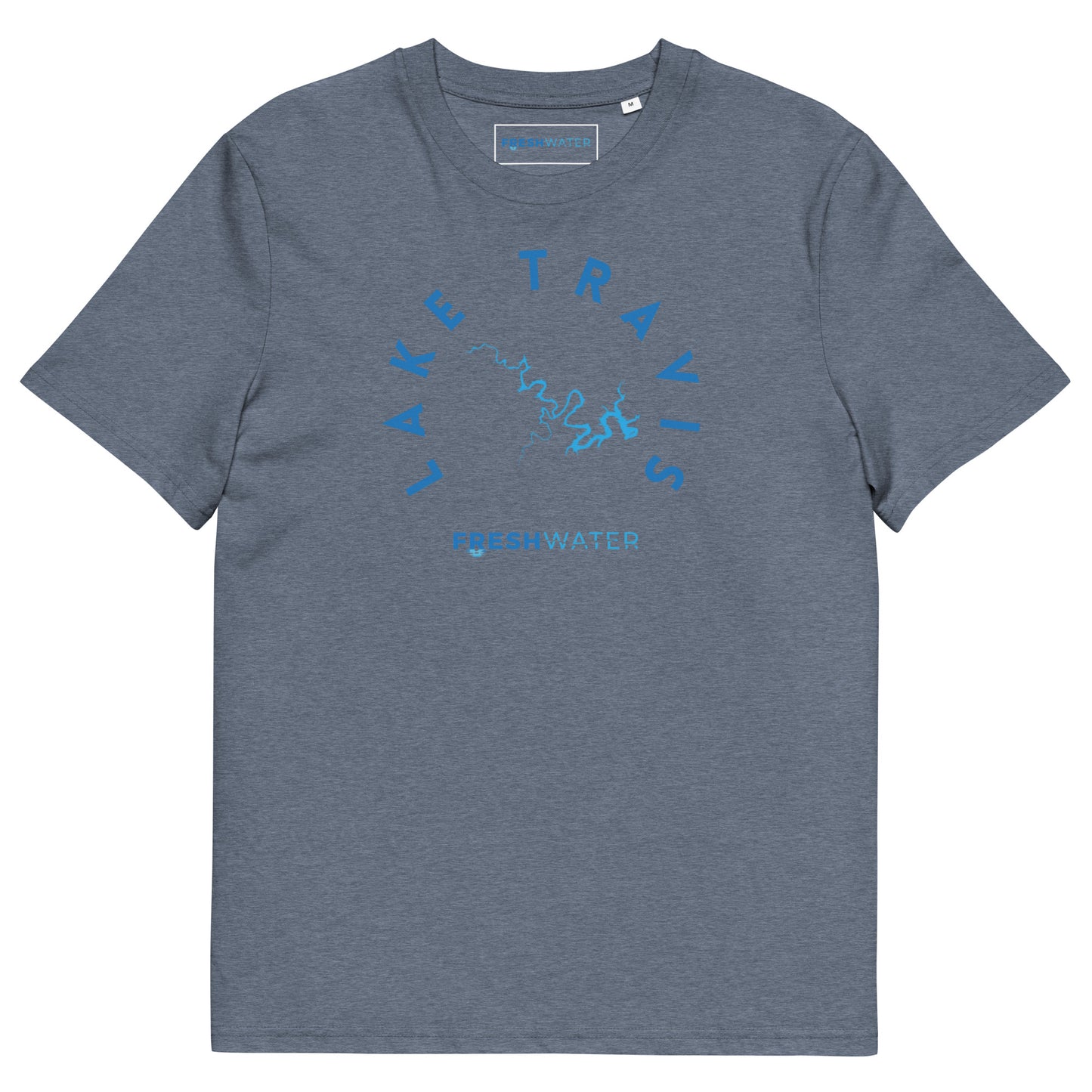 Lake Travis Texas Freshwater Blue Unisex organic cotton t-shirt