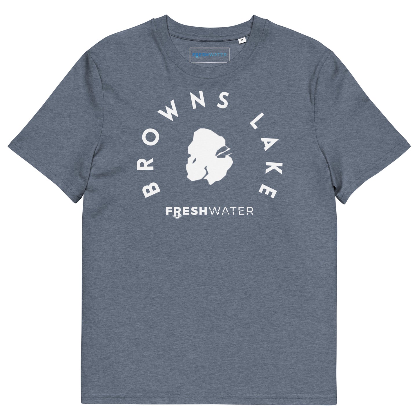Browns Lake Wisconsin Freshwater BW Unisex organic cotton t-shirt