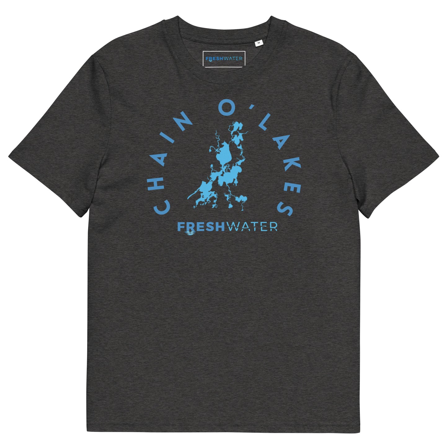 Chain O'Lakes Illinois Freshwater Blue Unisex organic cotton t-shirt
