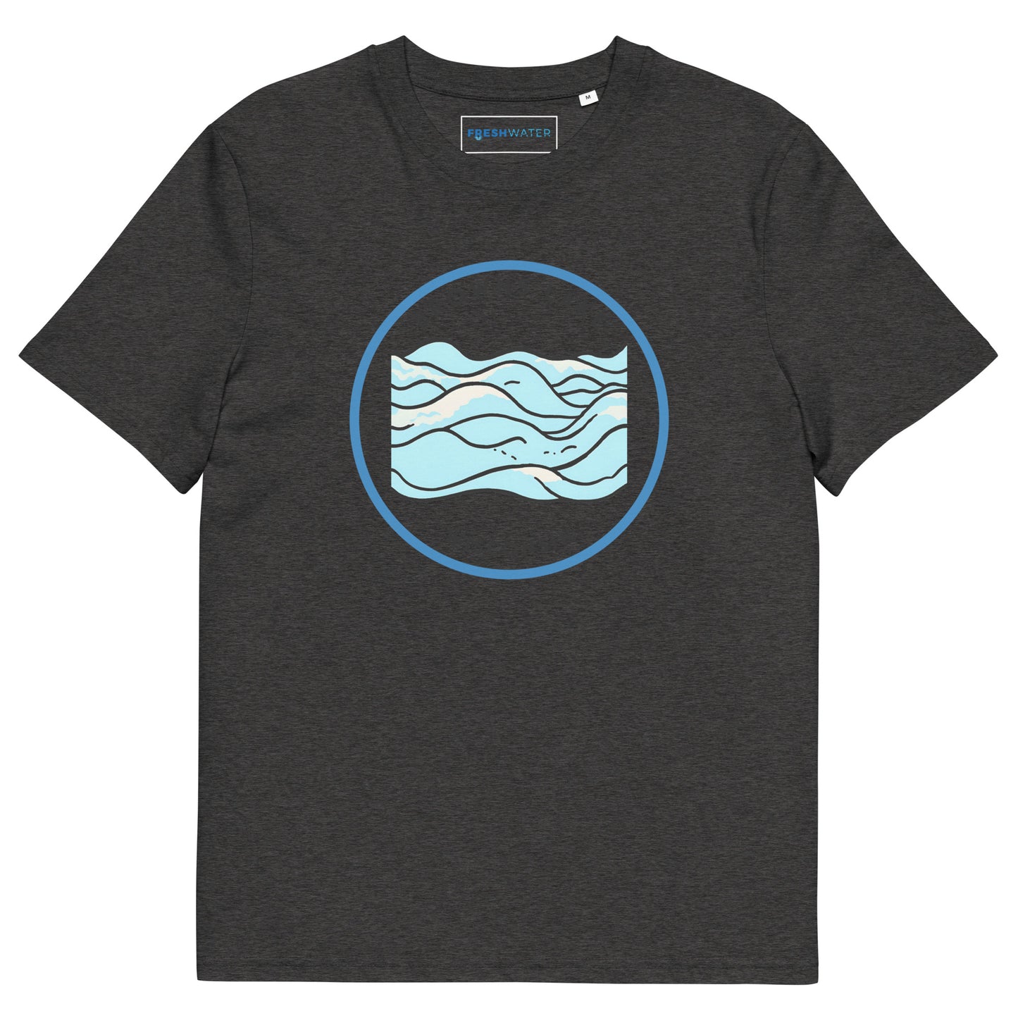 Browns Lake Wisconsin Freshwater Waves Unisex organic cotton t-shirt