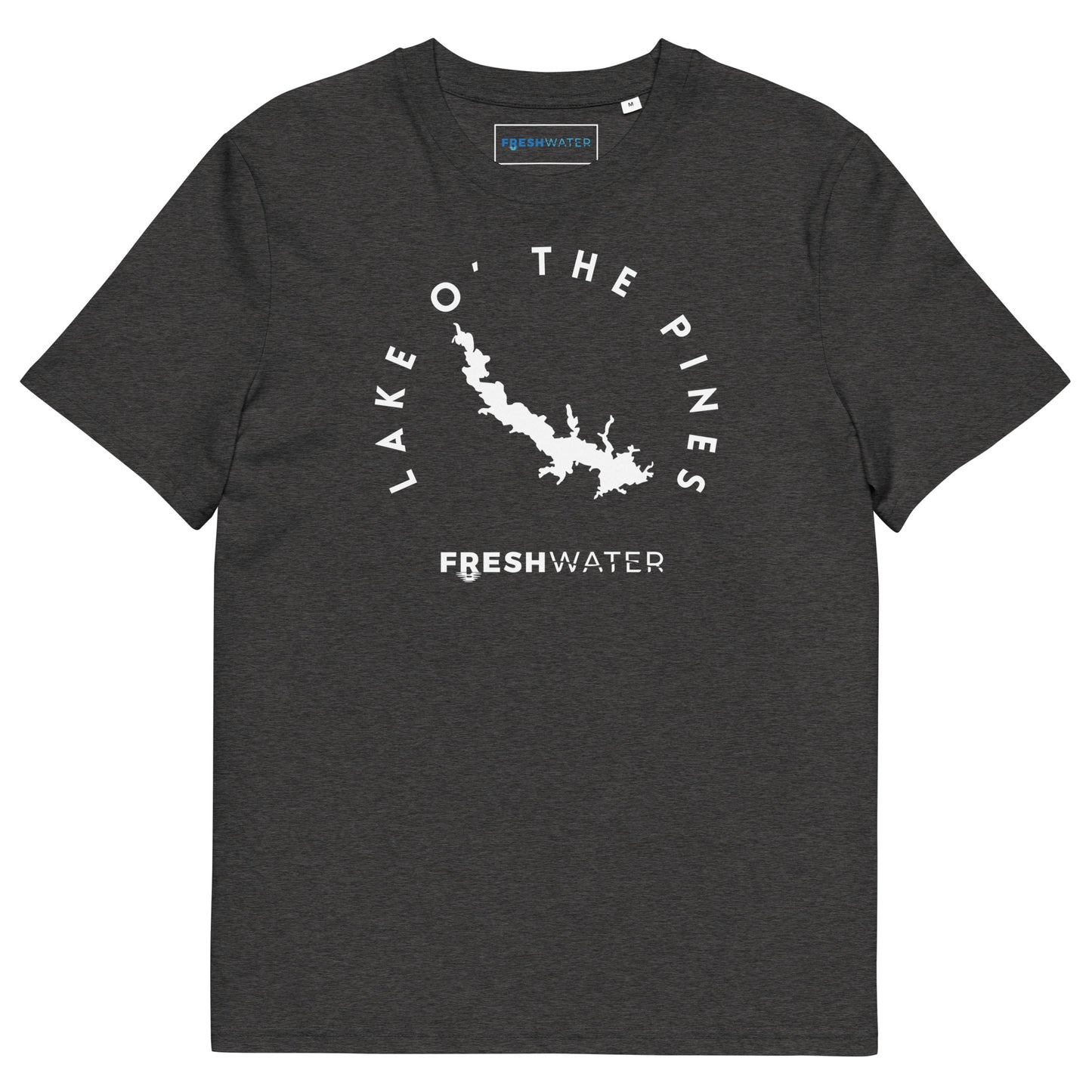 Lake O' the Pines Texas Freshwater BW Unisex organic cotton t-shirt