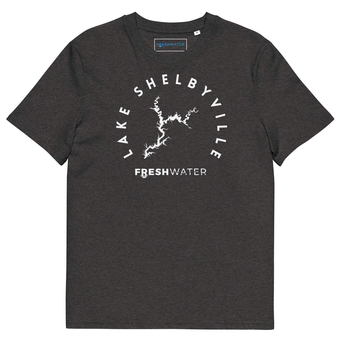 Lake Shelbyville Illinois Freshwater BW Unisex organic cotton t-shirt