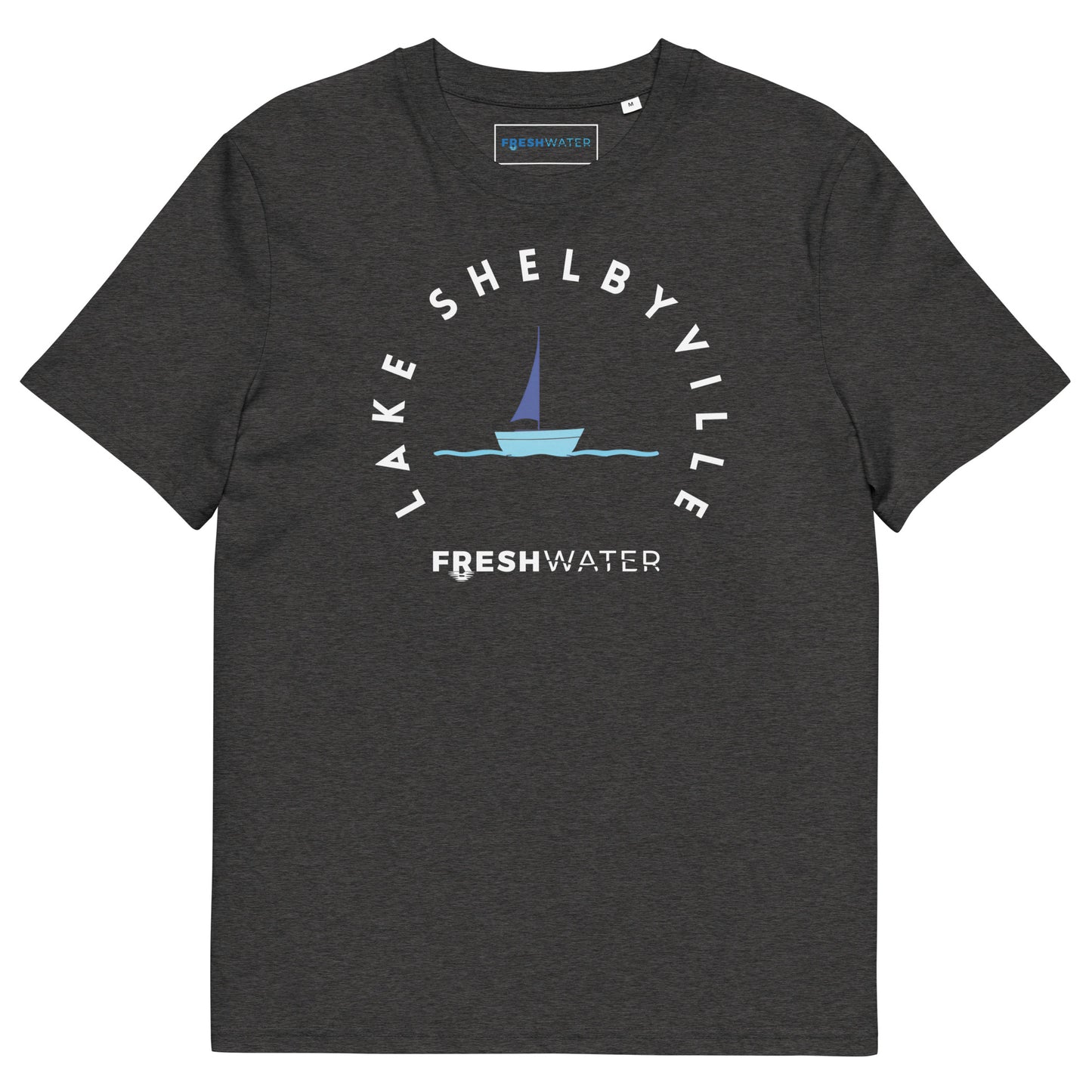 Lake Shelbyville Illinois Freshwater Sailing Unisex organic cotton t-shirt