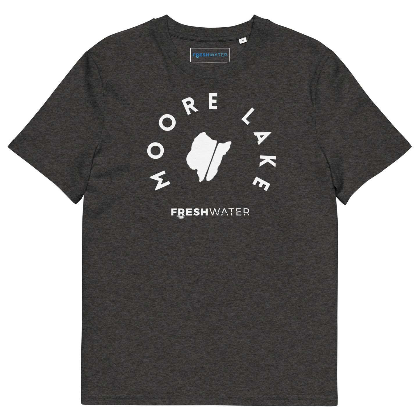 Moore Lake Minnesota Freshwater BW Unisex organic cotton t-shirt