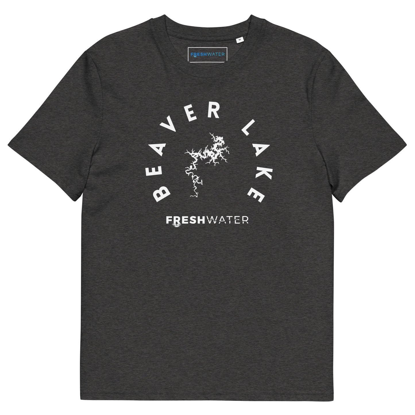 Beaver Lake Arkansas Freshwater BW Unisex organic cotton t-shirt