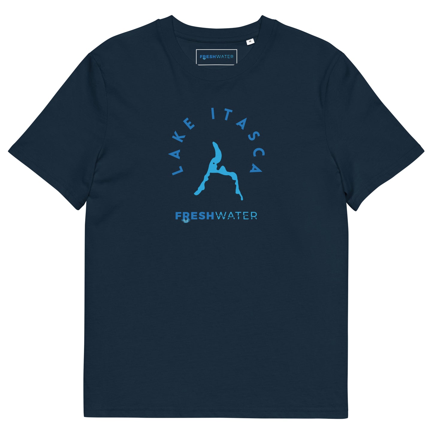 Lake Itasca Freshwater Blue Unisex organic cotton t-shirt