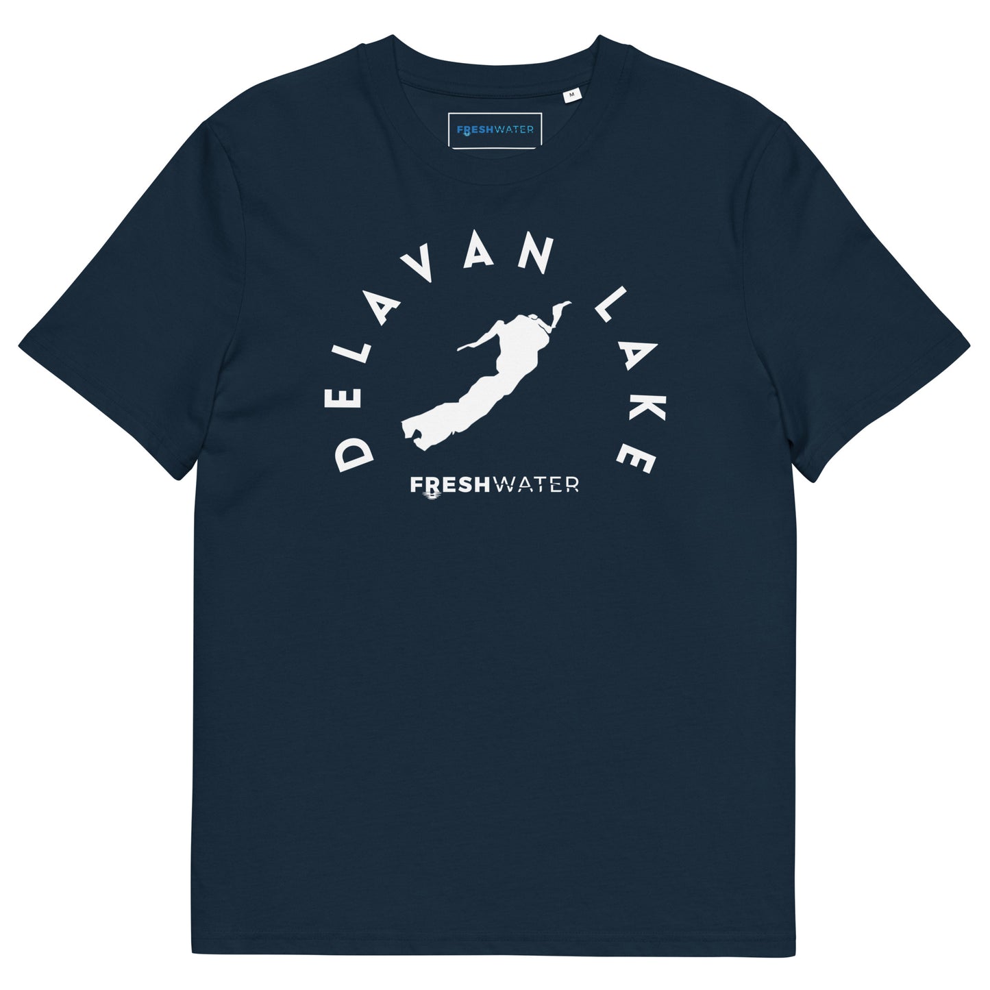 Delavan Lake Freshwater BW Unisex organic cotton t-shirt