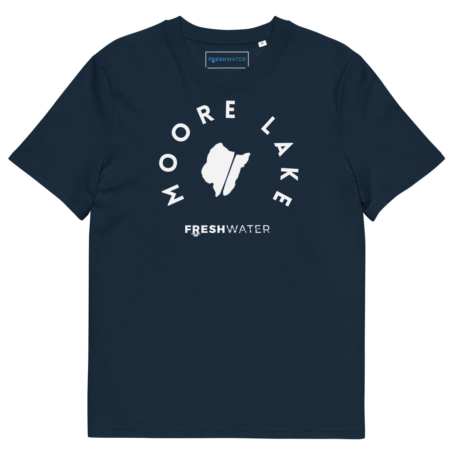 Moore Lake Minnesota Freshwater BW Unisex organic cotton t-shirt