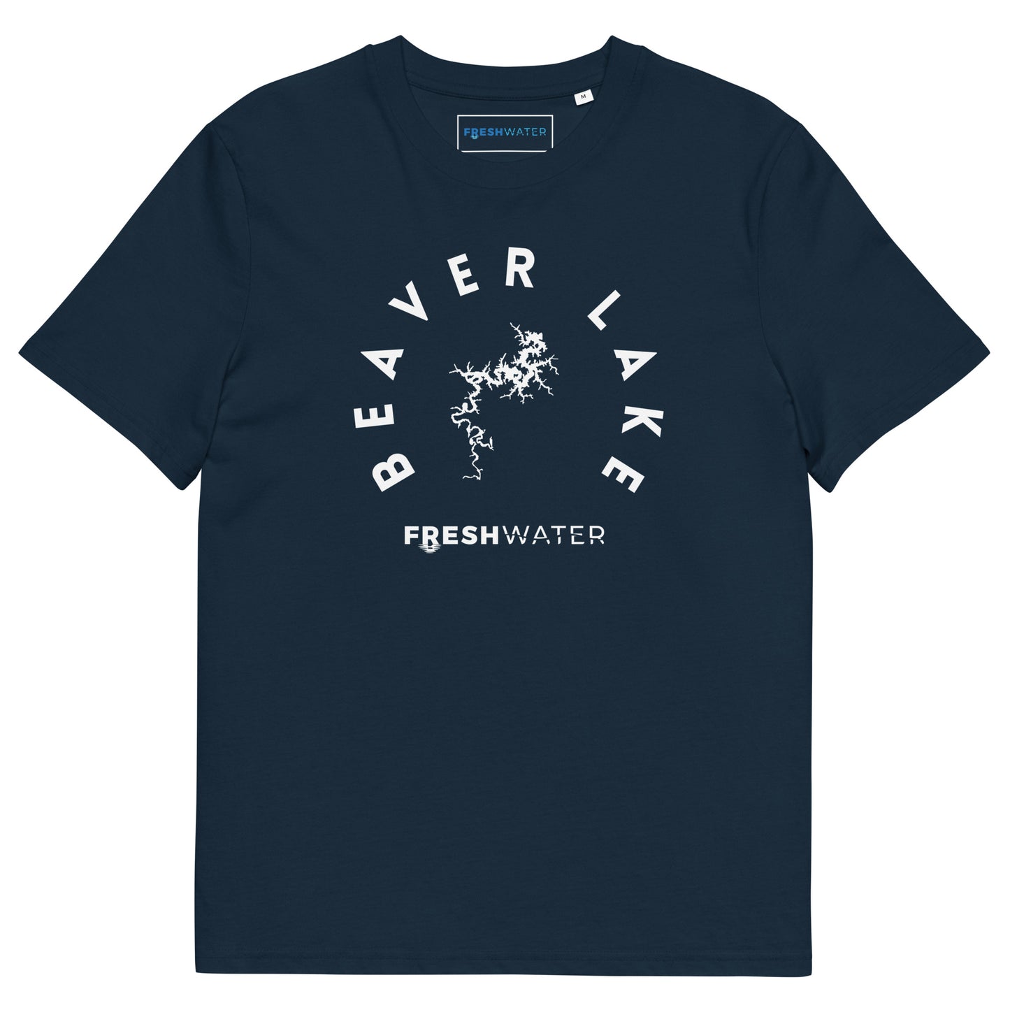 Beaver Lake Arkansas Freshwater BW Unisex organic cotton t-shirt